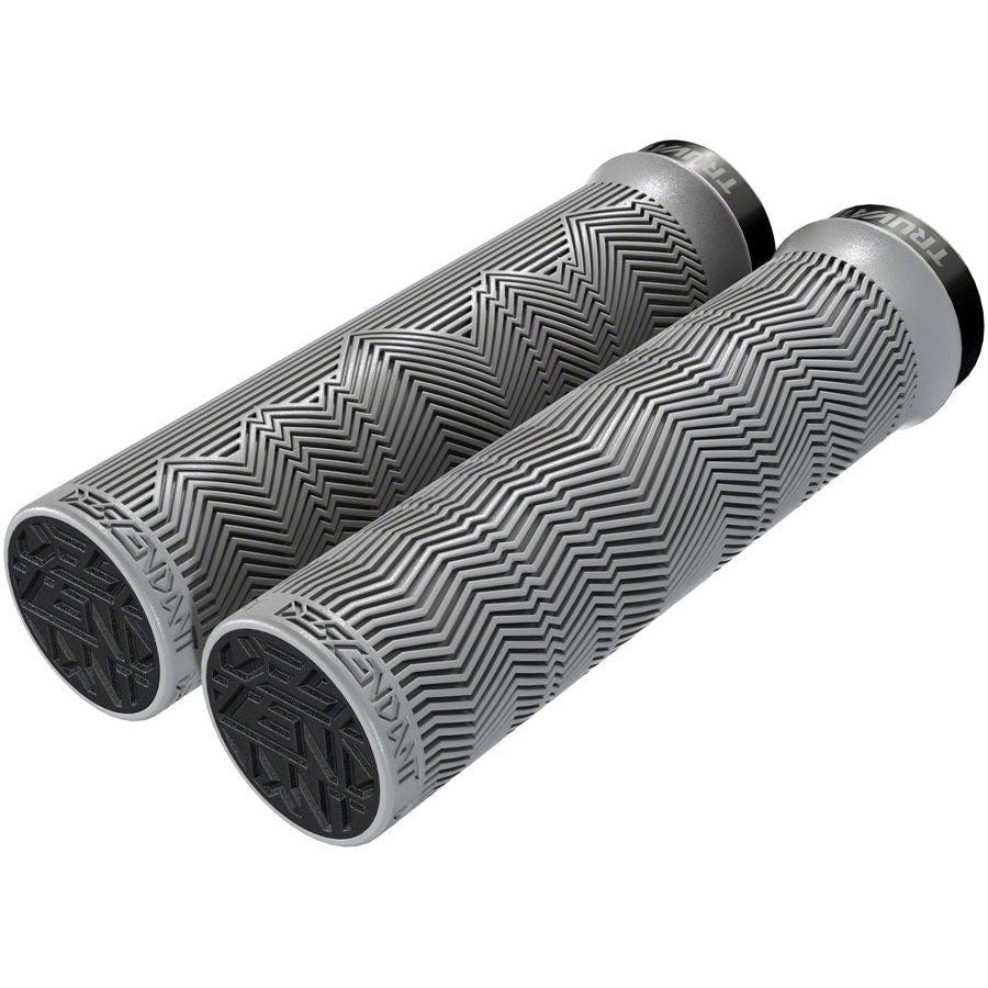 TruVativ Descendant Lock-On MTB Grips - 133mm, Gray, Non-Slip Mountain Bike Handlebar Grips for Trail & Enduro Riding