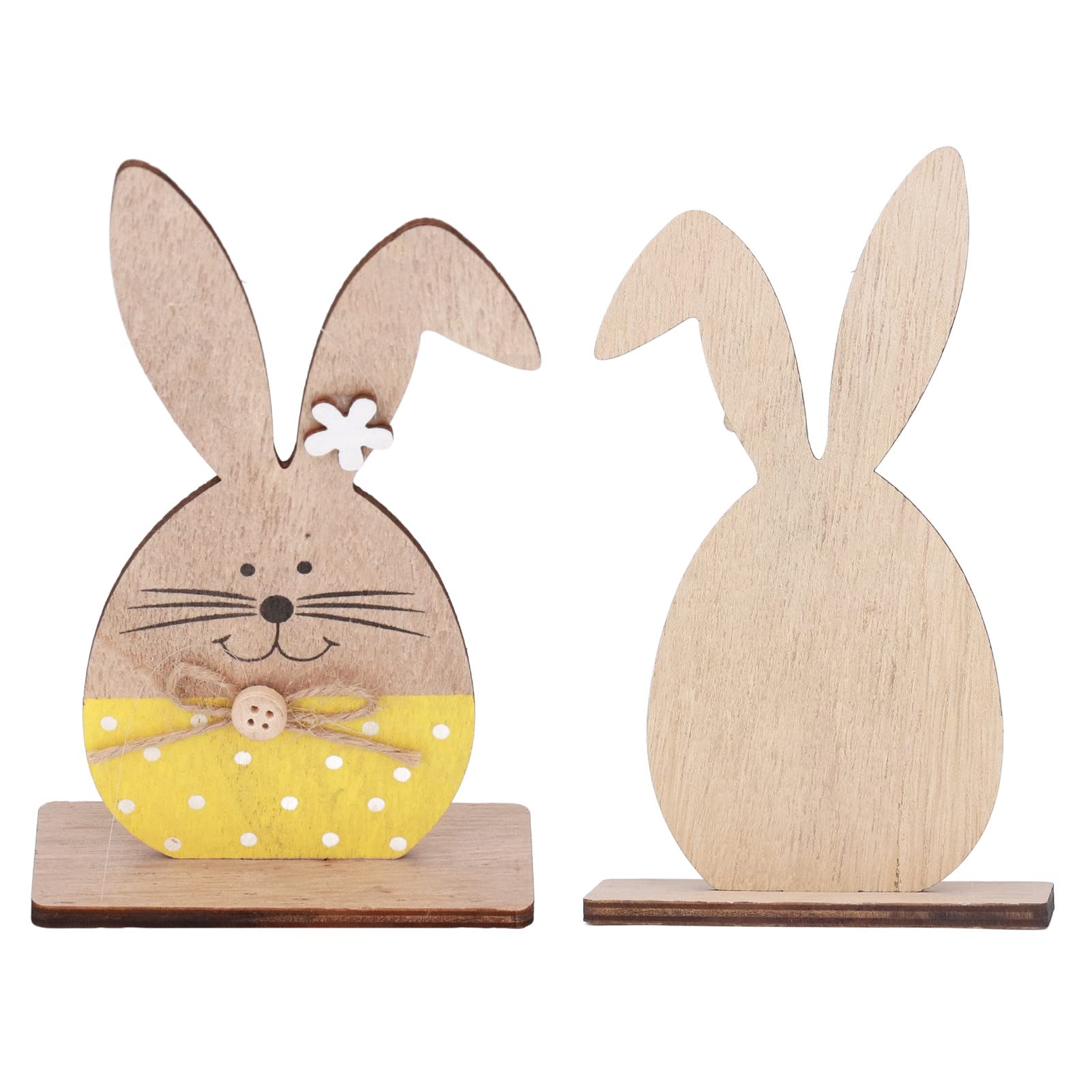 Fybida Wooden Easter Bunny Ornament - Nordic Style Home & Kindergarten Decor for Easter, Spring, and Holiday Tabletop Display