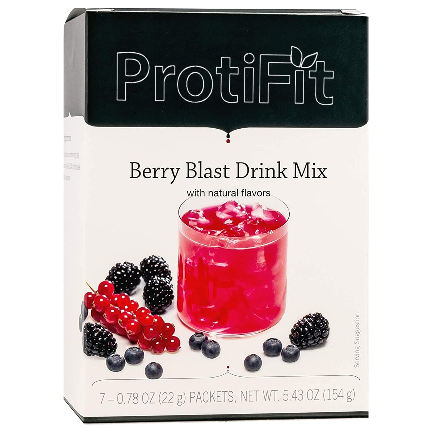 ProtiFit High Protein Fruit Flavored Powder Drink Mix - 15g Protein, Low Calorie, Sugar Free, Keto & Ideal Protein Compatible, Berry Blast Flavor (7 Servings) - Perfect for Post-Workout Recovery & Weight Management