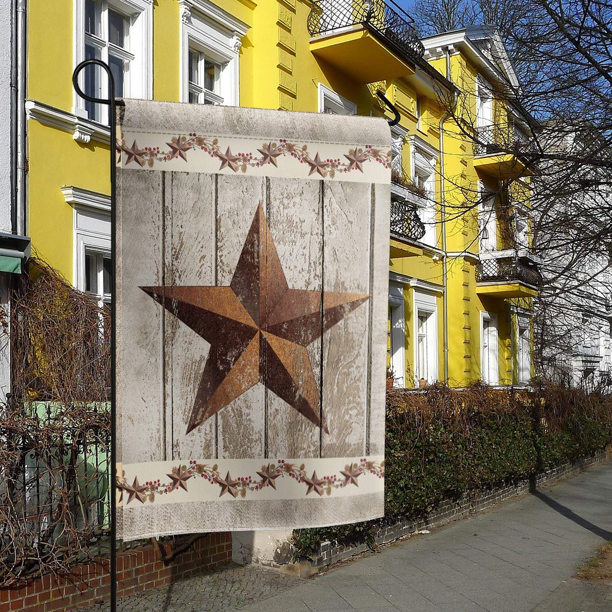 Premium Mini Western Texas Star Rustic Wood Farm Pattern Welcome Garden Flag - Weather Resistant & Double Stitched Burlap Yard Decor (28x40 Inch) for Outdoor Patio, Lawn, Farmhouse & Front Porch Decoration