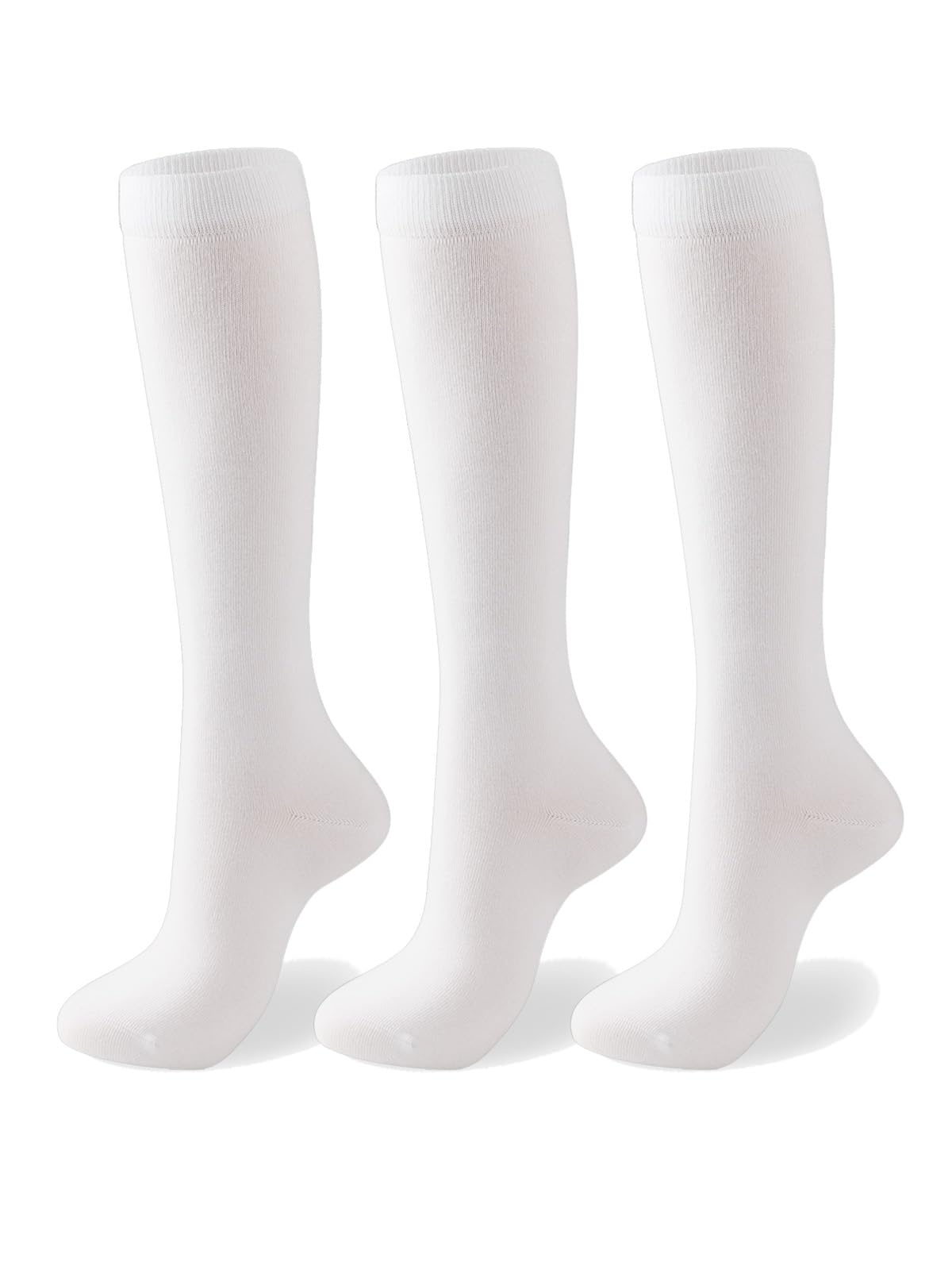 Women's Soft Combed Cotton Knee High Socks - Seamless Toe, Breathable & Comfortable (Black/White/Gray/Navy) - Perfect for Workouts, Yoga, and Everyday Wear