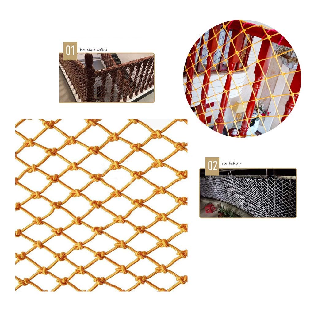 Child Safety Anti-Fall Net - Pet Cat Protection, Balcony & Stair Railing Guard, Crib Safety Mesh (Yellow) - Multi-Purpose Use for Home, Kindergarten, Restaurant & Store Decor