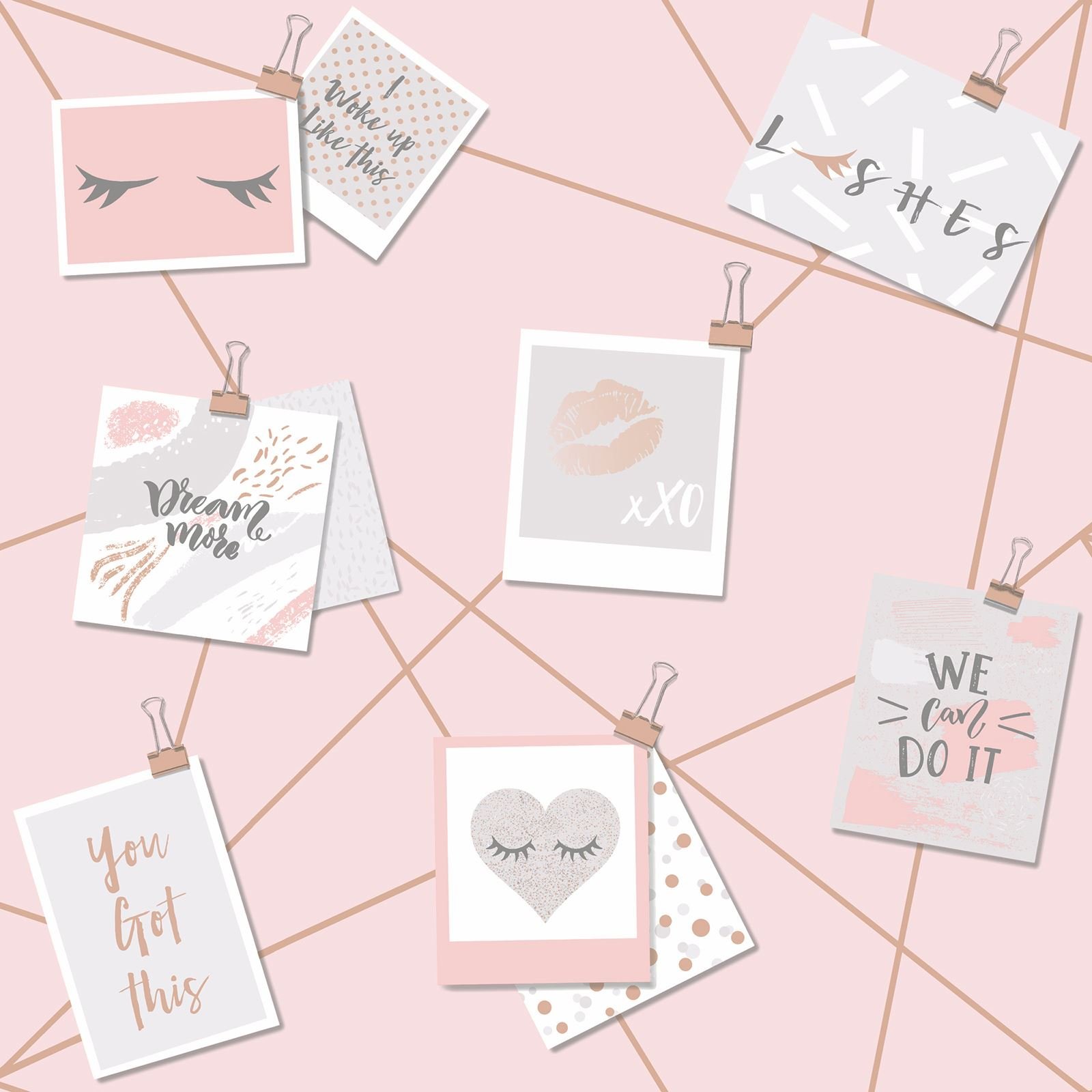 Dream Lashes Wallpaper in Pink & Rose Gold - Holden 12770 - Perfect for Bedroom Decor, Girls Room, and Nursery Wall Design