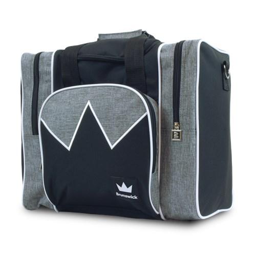 Brunswick Edge Single Tote Grey White Bowling Bag - Premium Bowling Accessory for Men & Women - Perfect for League Play, Tournaments and Casual Bowling Nights