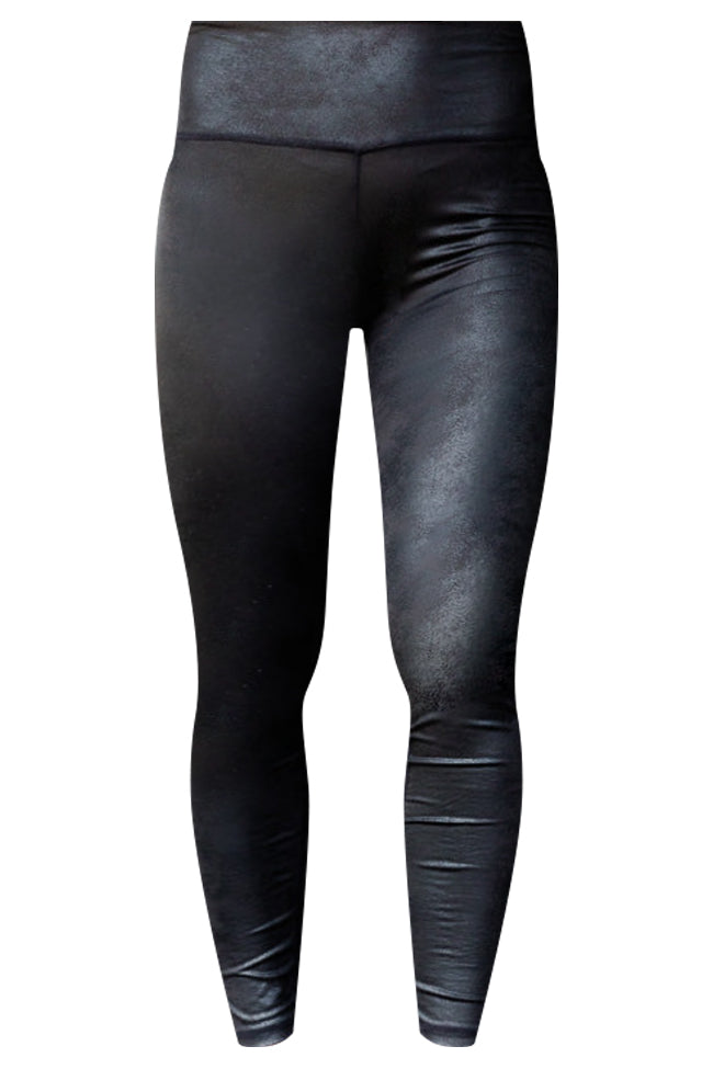 Stylish Black Faux Leather Leggings for Women - High Waisted Slim Fit Yoga Pants - Perfect for Workout, Lounge & Night Out