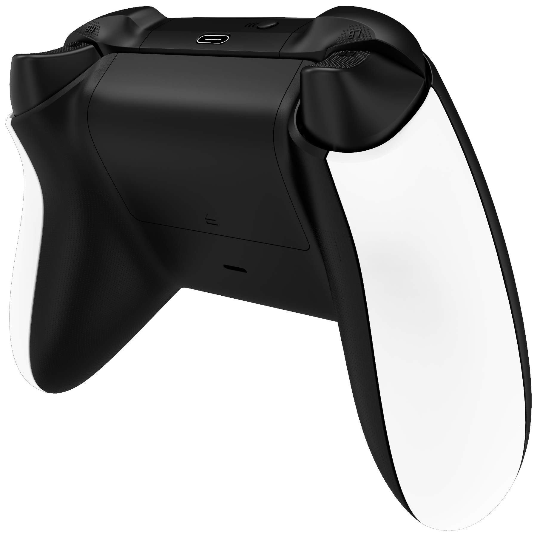 eXtremeRate DIY Replacement Grip Kit for Xbox Series X & S - White Left & Right Side Rails & Rear Shell - Compatible with Xbox Core Wireless Controller (Controller Not Included) - Perfect for Gaming, Customization & Repair
