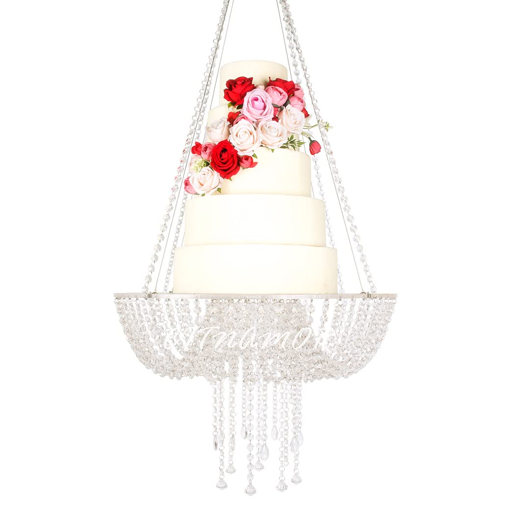 Elegant Acrylic Crystal Chandelier Style Cake Stand - 23.6 Inch Wedding Party Decoration | Perfect for Wedding Cakes, Dessert Displays & Special Events
