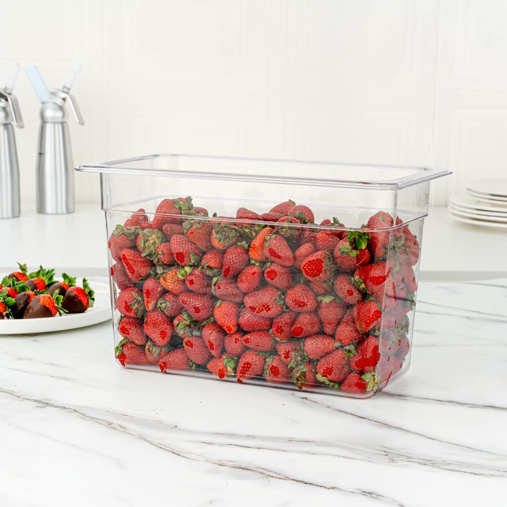 Met Lux 1/3 Size Food Storage Containers - 10 Pack 8-Inch Deep Rectangle Proofing Boxes with Graduated Measurements | Clear BPA-Free Plastic Food Grade Containers | Dishwasher Safe (Lids Sold Separately) | Perfect for Baking, Meal Prep & Leftovers Storage