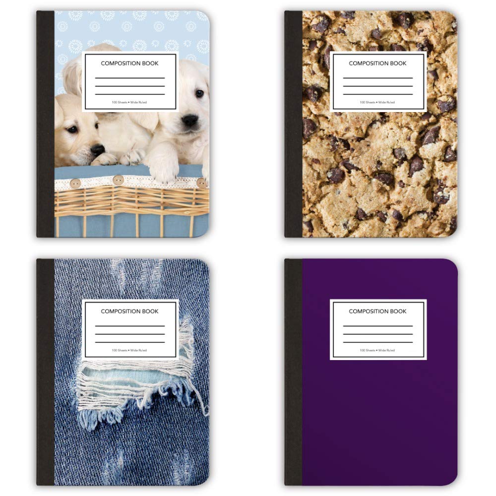 100-Page Wide Ruled Composition Notebook 4-Pack | 9.75