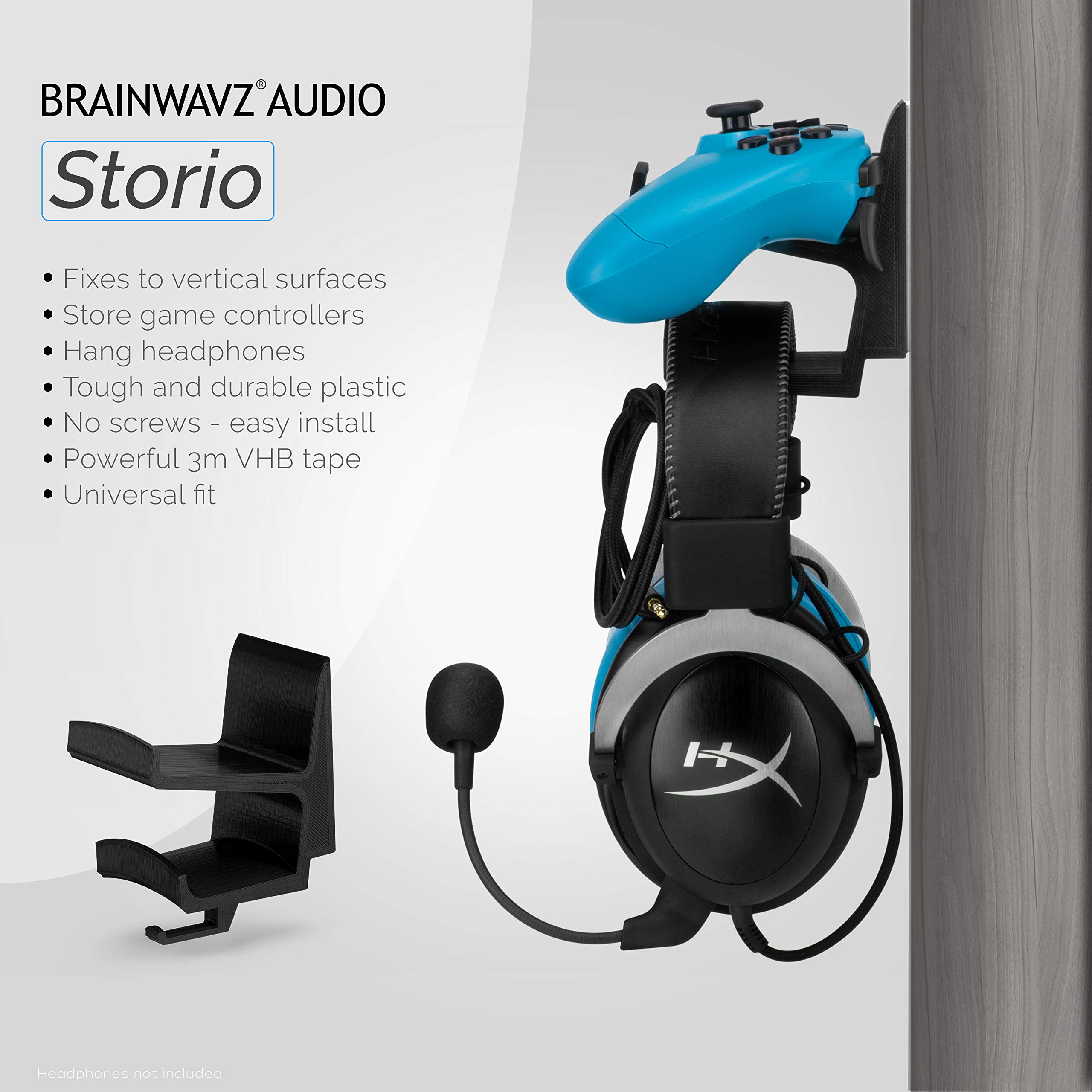 BRAINWAVZ STORIO Gamepad & Headphone Stand for Xbox, PS5, Switch, PC - Gaming Setup Organizer