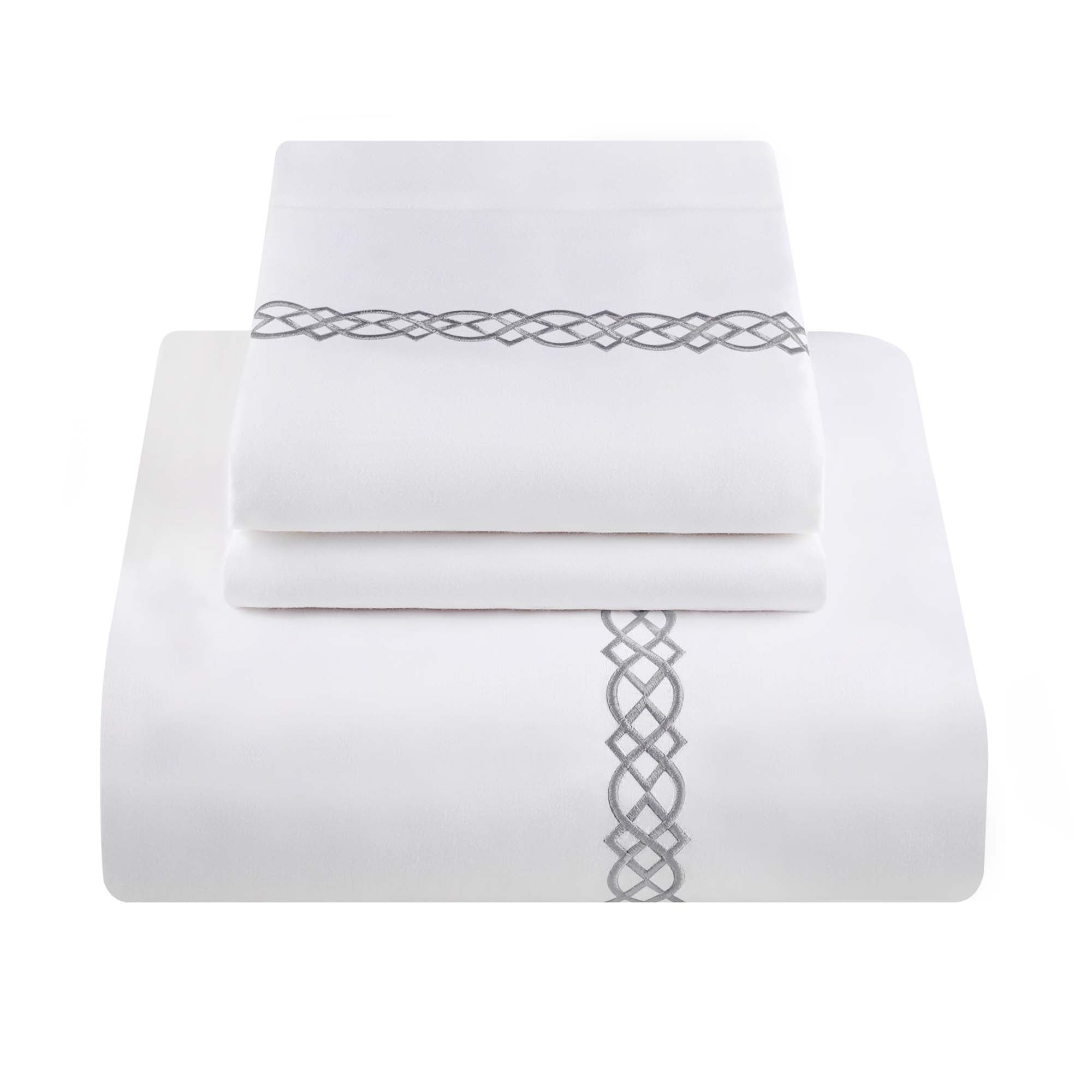 Luxury 1000 Thread Count Egyptian Cotton Embroidered Duvet Cover Set - King Size Bedding for Hotel & Home Decor