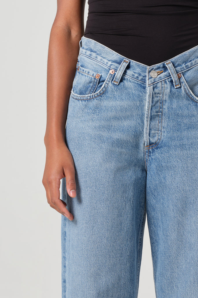 AGOLDE V Waist Baggy Jeans in Fairway - High Rise Loose Fit Denim Pants for Women | Casual Streetwear & Everyday Comfort