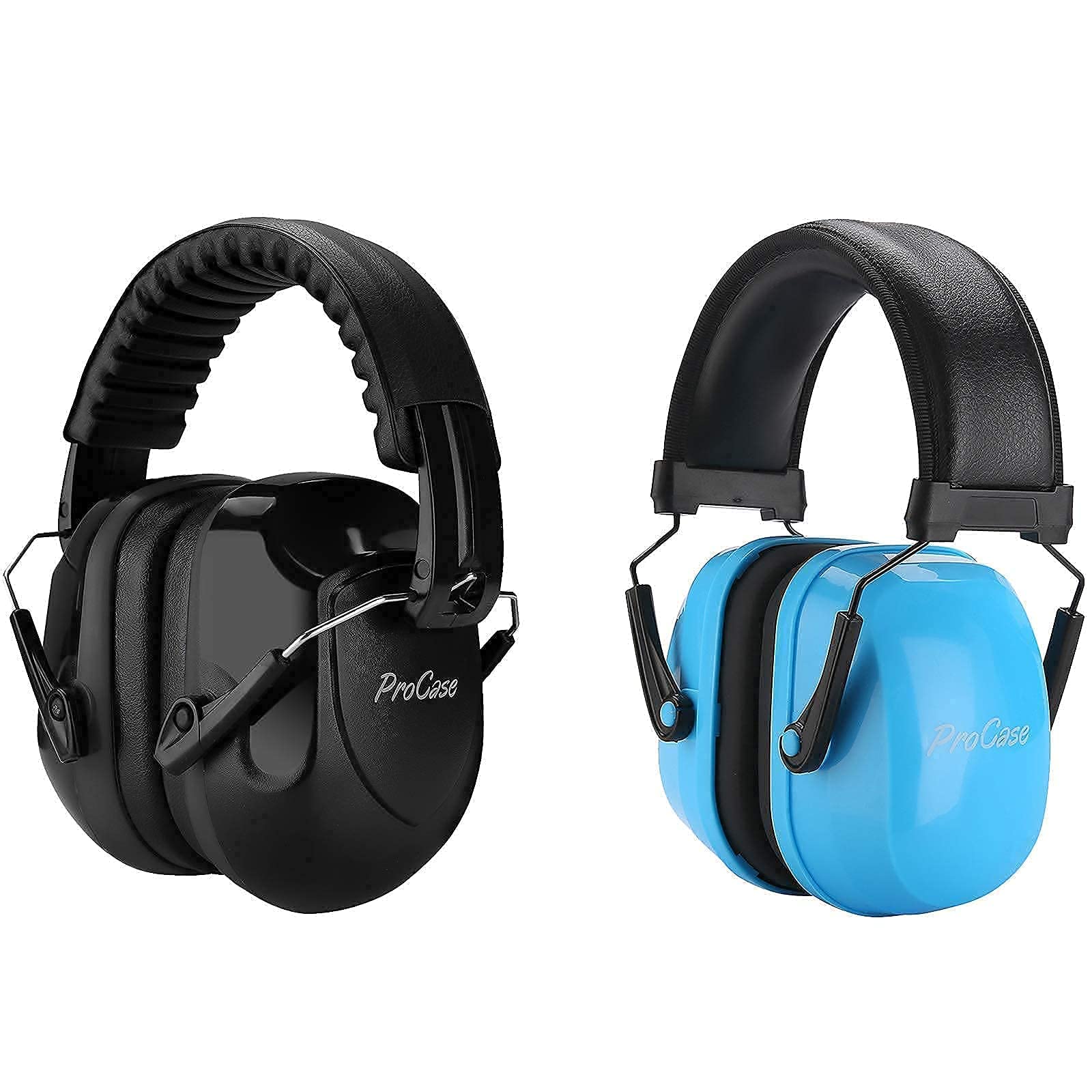 ProCase Noise Reduction Ear Muffs - NRR 28dB Shooting Hearing Protection Headphones for Adults & Kids Bundle with NRR 25dB Earmuffs - Perfect for Shooting Ranges, Hunting, Construction Work, and Loud Events