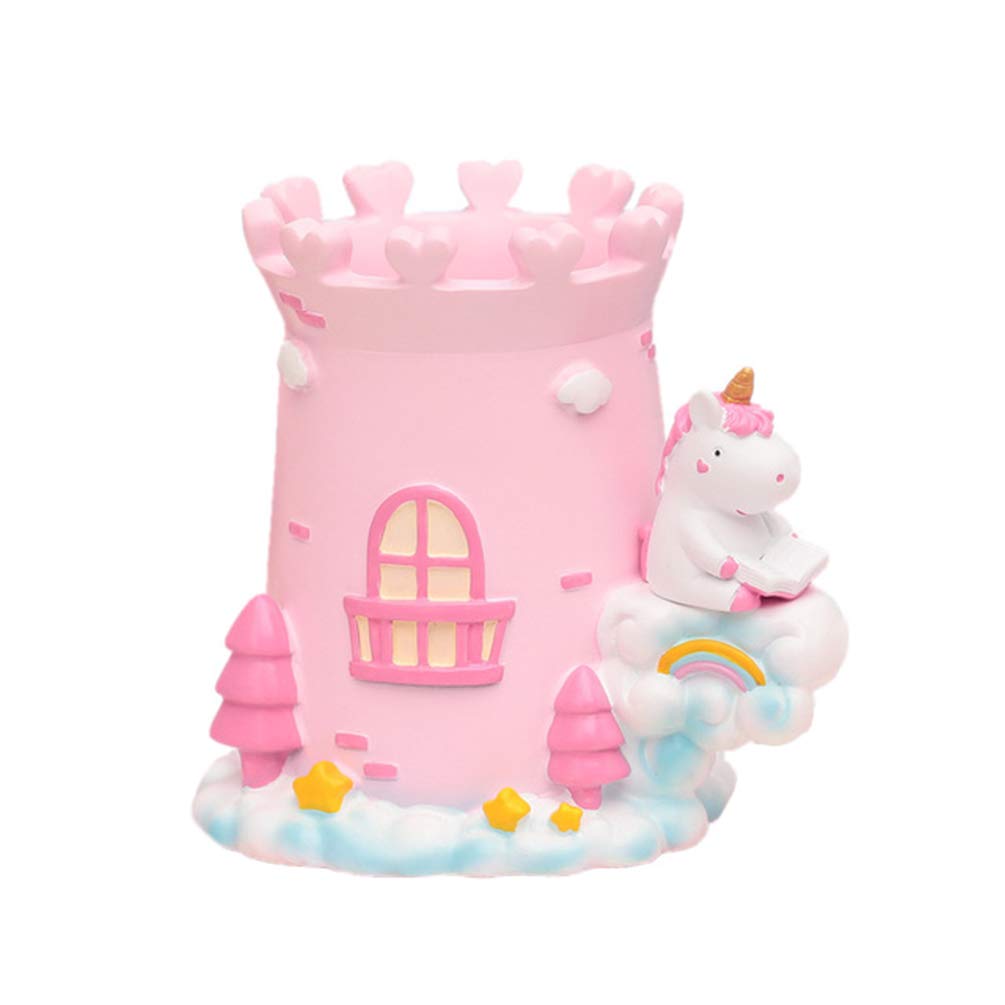Magical Unicorn Pen Holder & Desk Organizer - Cute Castle Stationery Cup for Office, School, Bathroom, Kitchen | Perfect Makeup Brush Holder & Home Decor Gift for Girls, Women, Teens | Great for Study, Work, Beauty Storage & Room Decoration