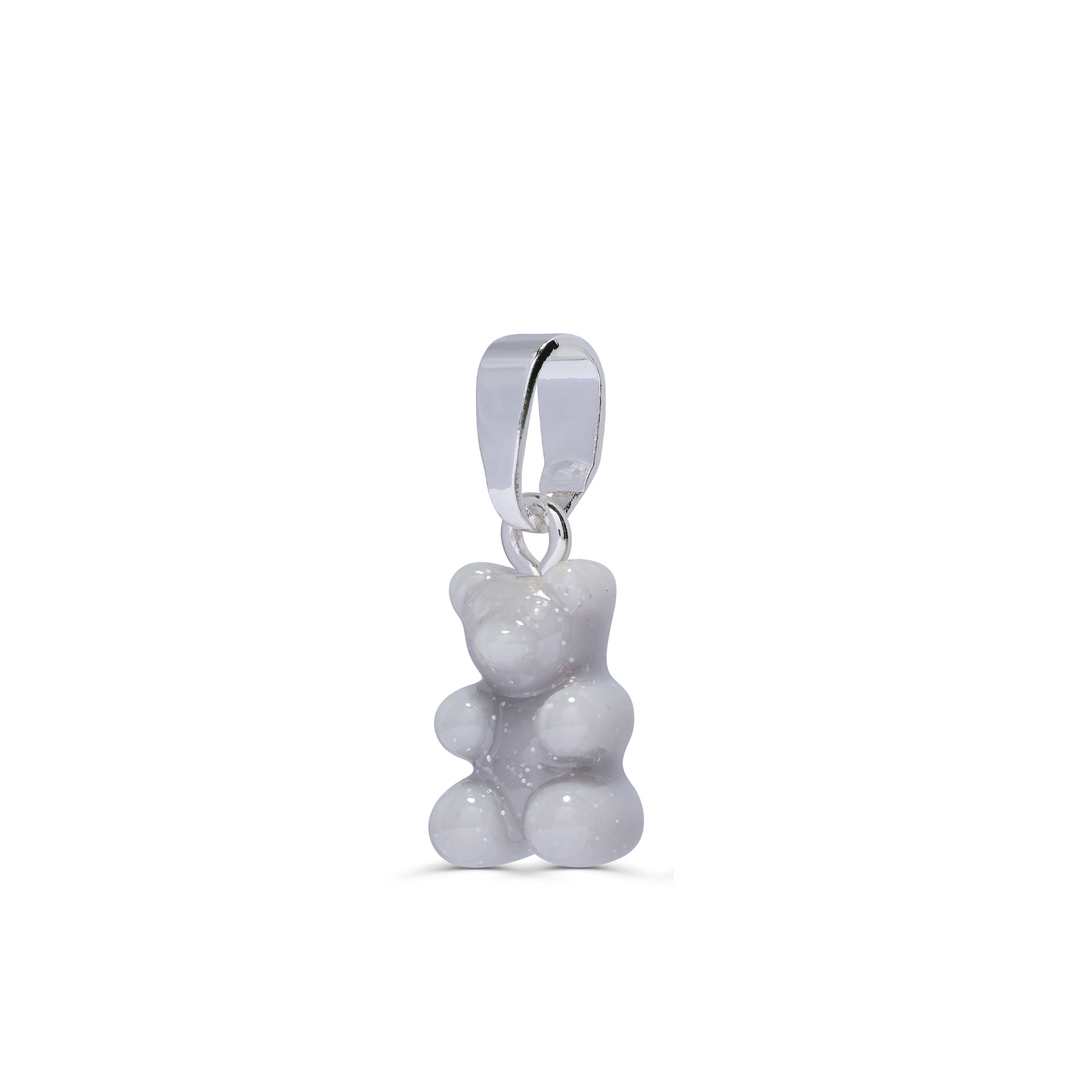 Nostalgia Bear Glitter Pendant Necklace with Silver Connector - Perfect for Gifts, Parties & Everyday Jewelry
