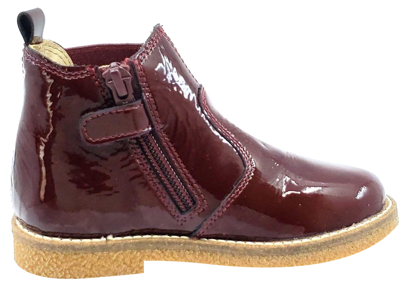 Naturino Arthur Boots for Boys and Girls - Vernice Bordeaux Leather | Stylish & Durable Kids Footwear for School, Play & Outdoor Adventures