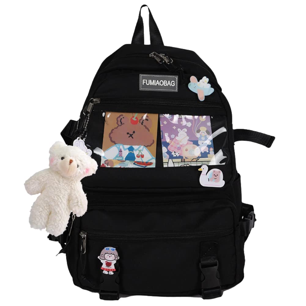 Cute Kawaii Aesthetic Backpack for College - Stylish Laptop Bag with Pockets for School Supplies, Perfect for Students & Teens | School, Travel & Daily Use
