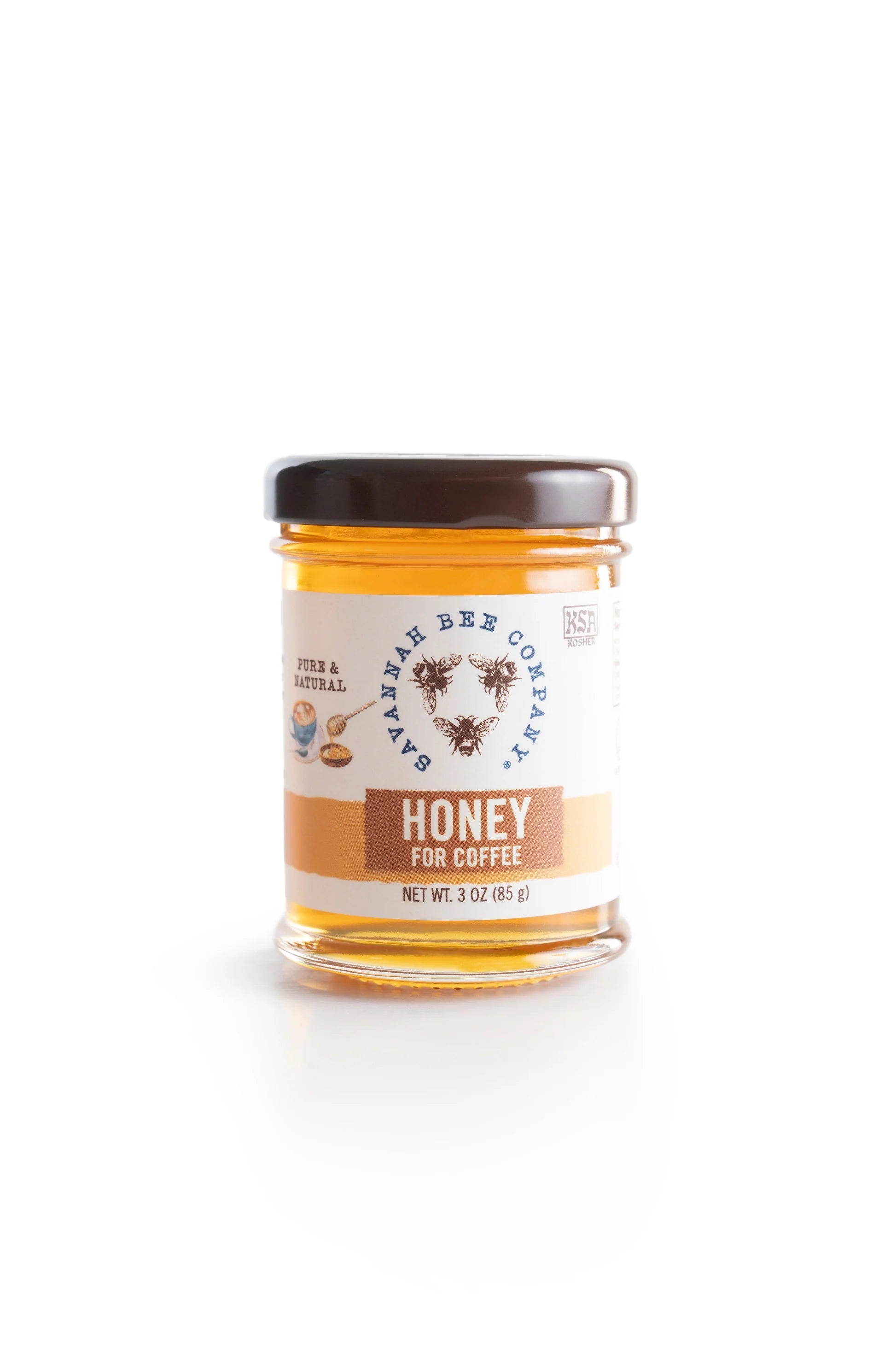 Organic Raw Honey for Coffee & Tea - 3oz Jar | Natural Sweetener for Beverages, Baking & Healthy Recipes
