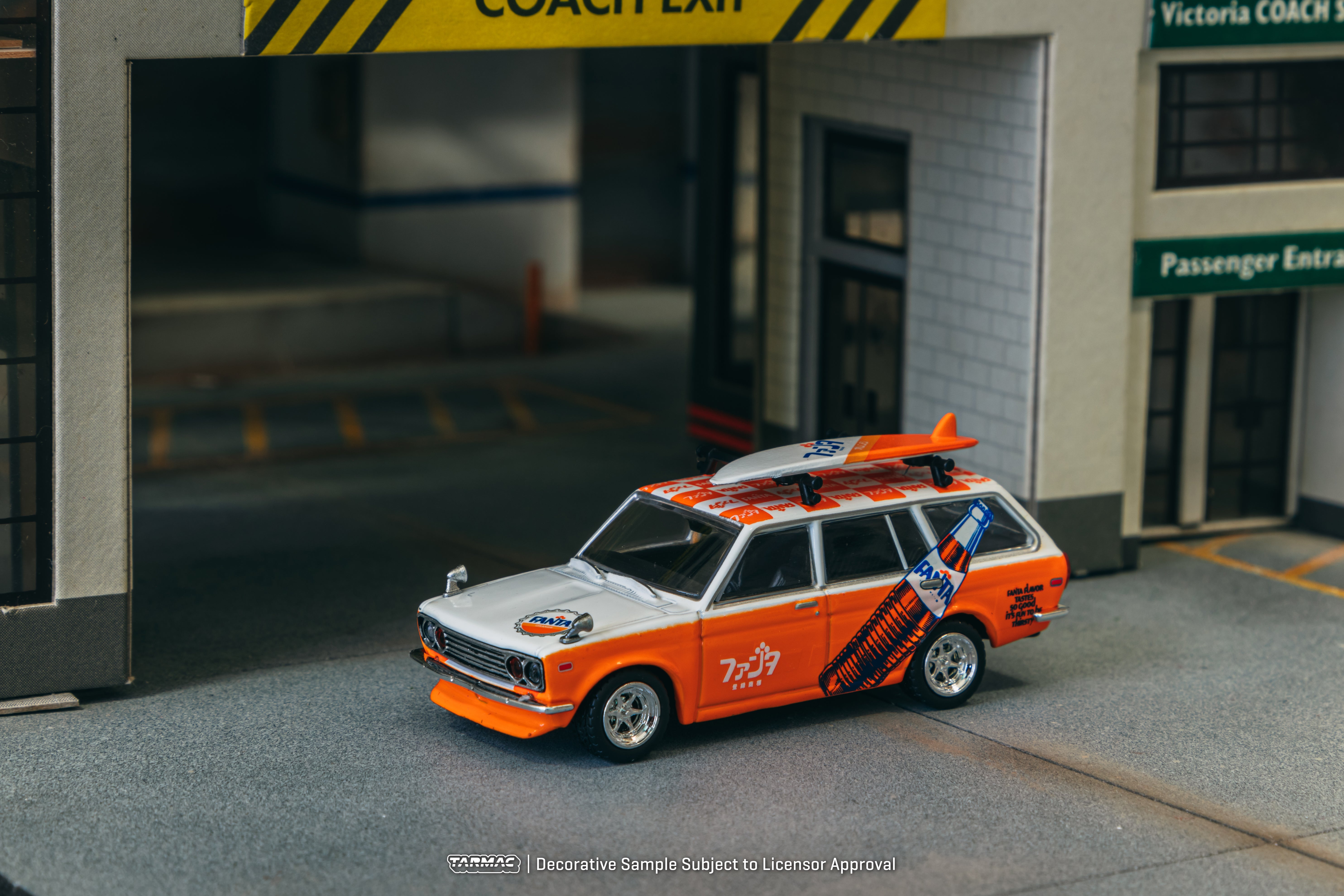 Tarmac Works 1/64 Scale Datsun Bluebird 510 Wagon Diecast Model Car - FANTA GLOBAL64 Collection - Perfect for Collectors, Display, and Racing Scenes
