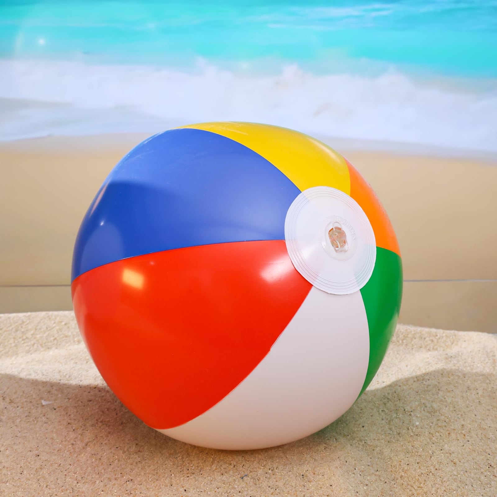 24PCS 8-Inch Inflatable Beach Balls Bulk - Colorful Summer Pool Toys for Kids, Adults, Family Water Games & Beach Party Supplies | Perfect for Swimming Pools, Backyard Parties, Ocean Vacations