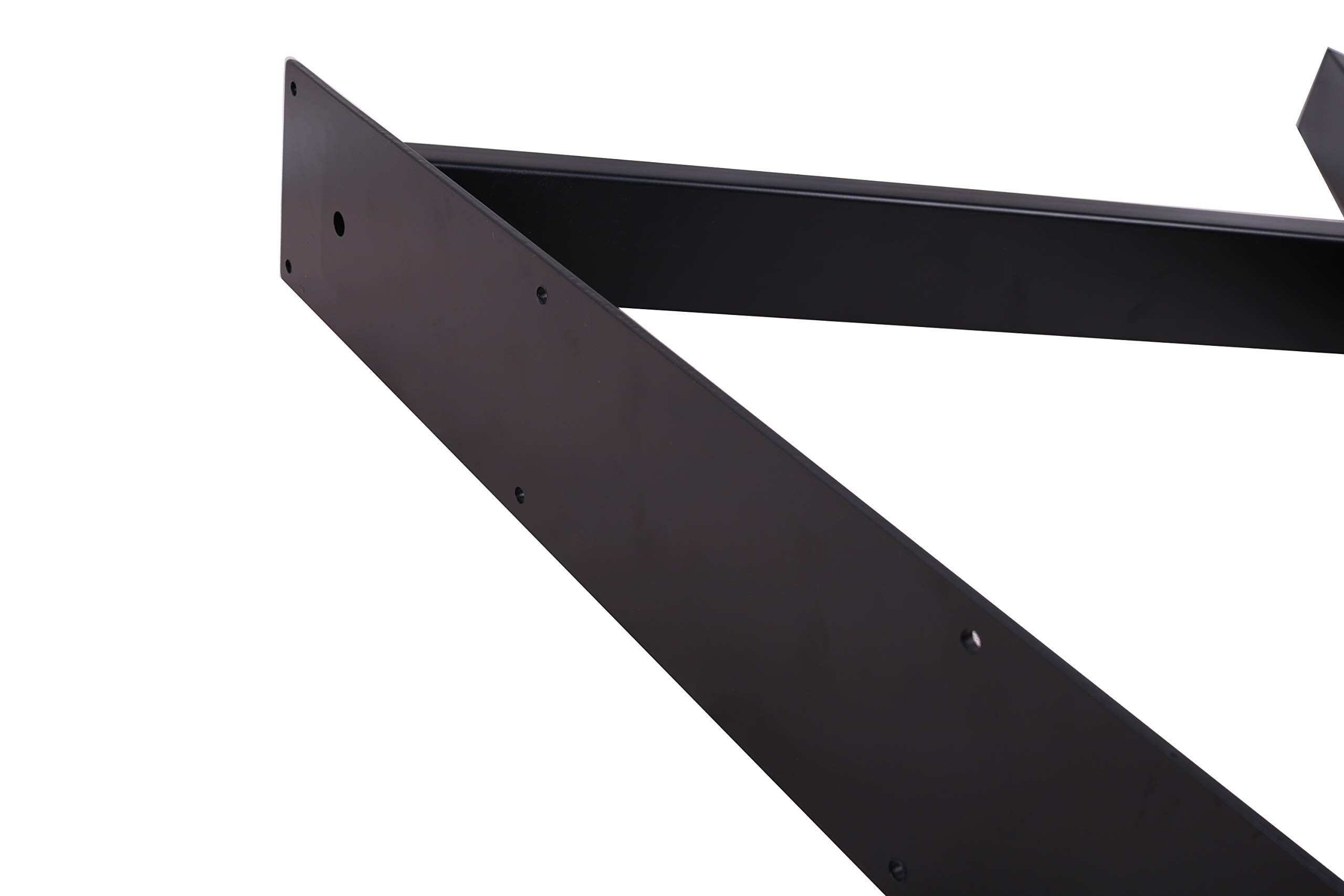 28 Inch Z-Shaped Table Legs - Set of 2 Black Metal Legs for Dining Tables, Office Desks & Computer Workstations | Heavy Duty Industrial Style Furniture Supports for Modern Home & Office Decor