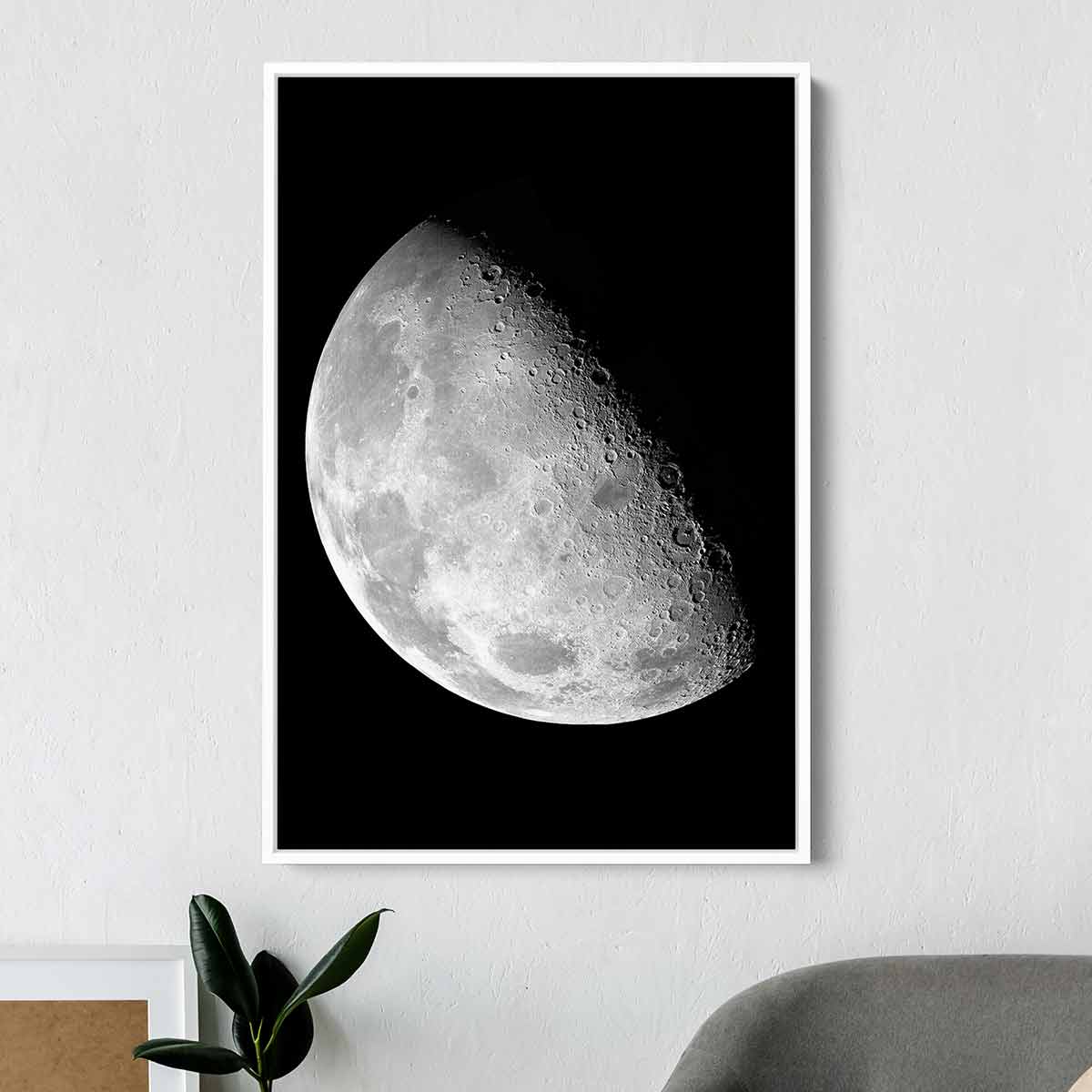 Elegant Black Moon Wall Art Canvas Print - 15x40 Inches - Perfect for Living Room, Bedroom & Office Decor