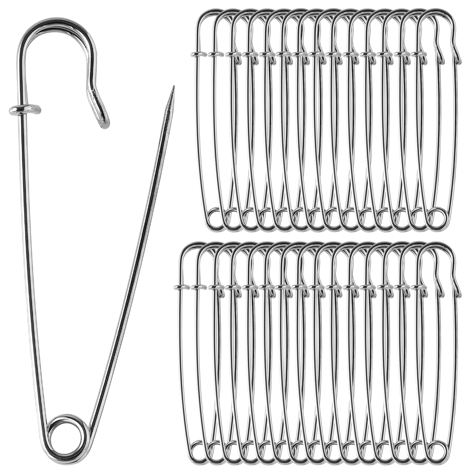 30 Pack Large Safety Pins 2.75