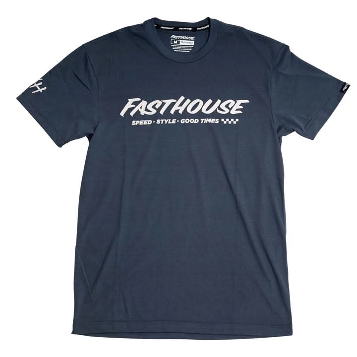 FastHouse Prime Tech Tee - Moisture-Wicking Performance T-Shirt for Men - Breathable & Quick-Dry Activewear - Perfect for Gym, Running & Outdoor Activities - Indigo Blue