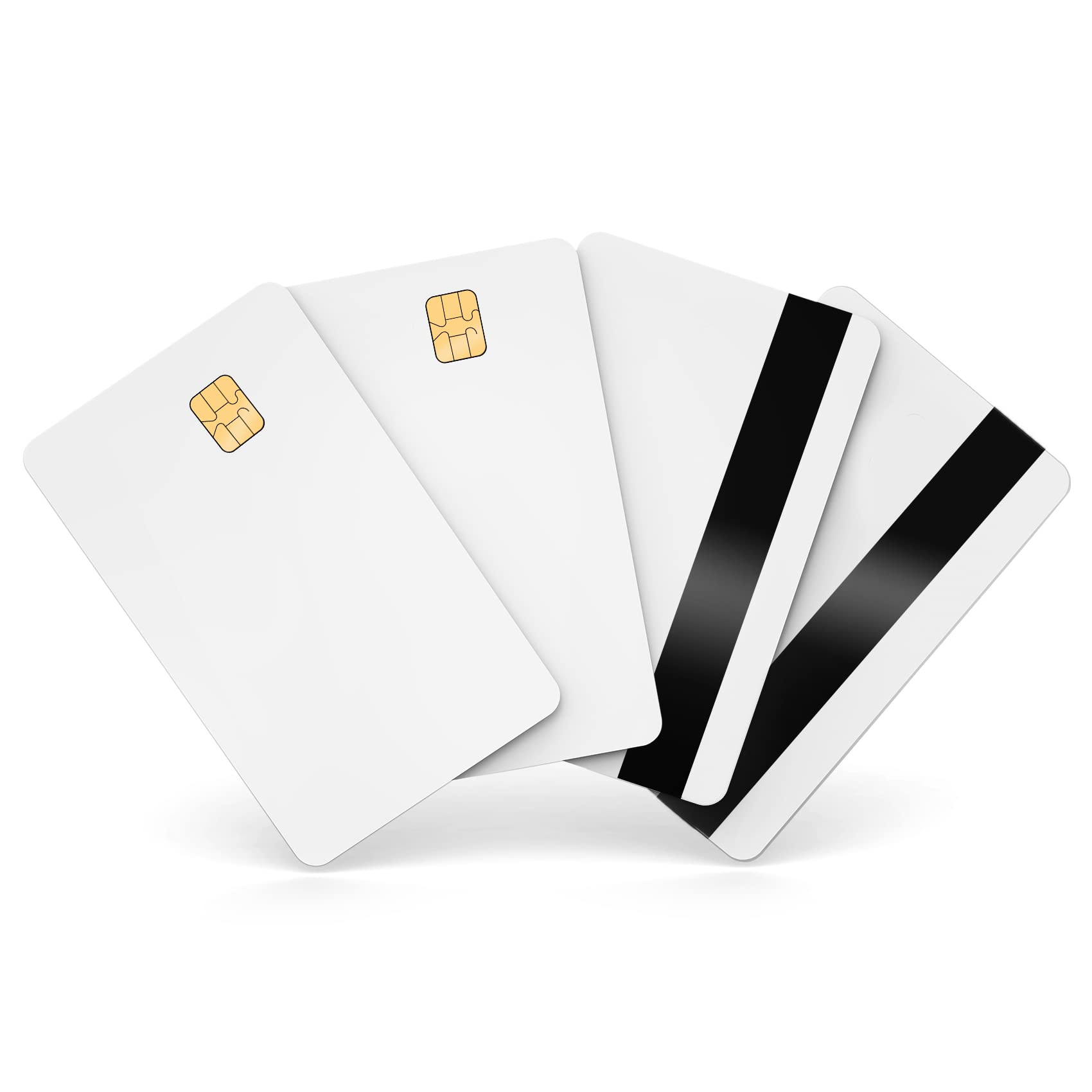 200PCS SLE4442 Smart IC Cards with HiCo Magnetic Stripe - Blank White PVC EMV Contact Chip Cards for Access Control, Loyalty Programs & Payment Systems - Durable Hi-Co 2 Track Magnetic Stripe Smart Cards for Business & Security Applications