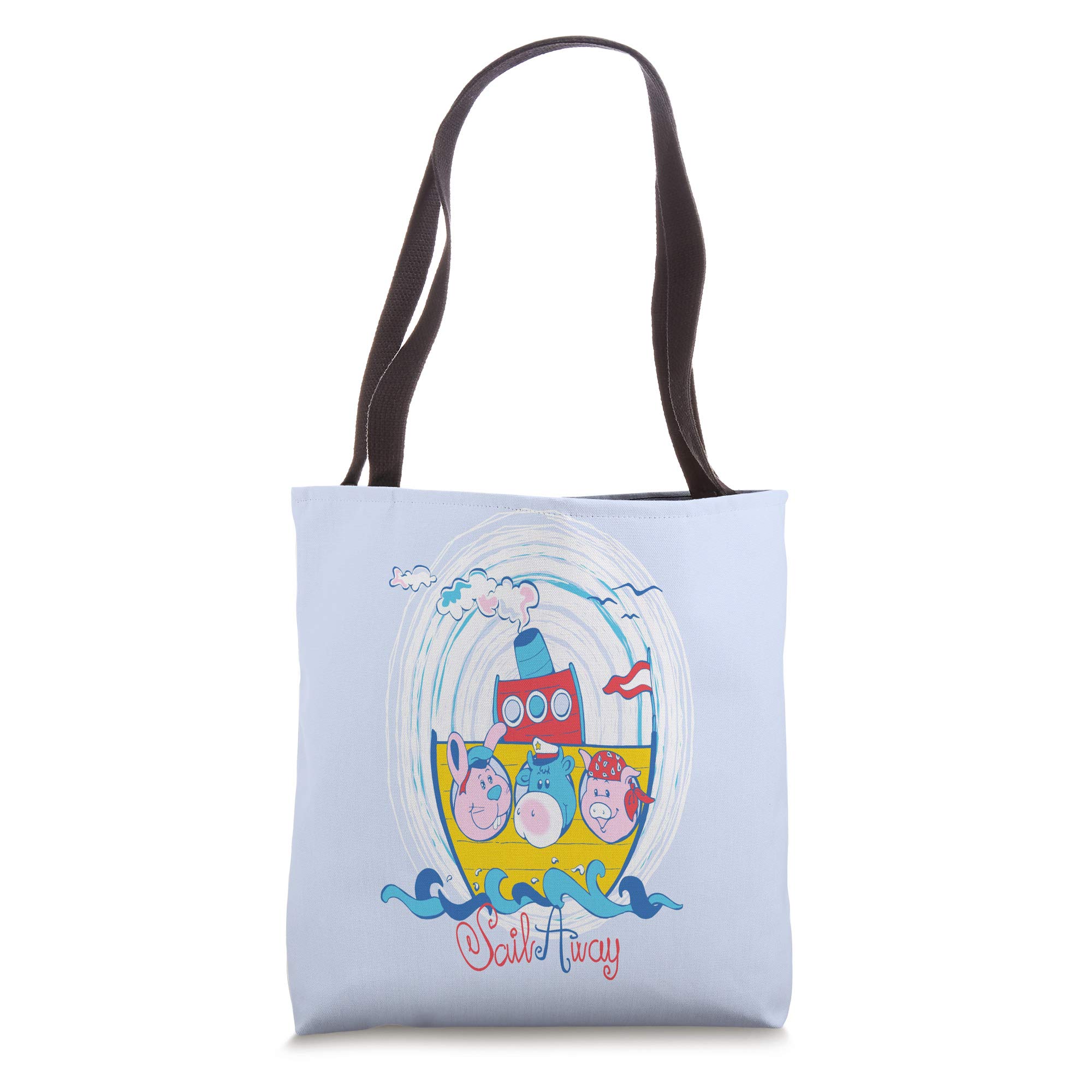 GRAPHIC 365 Sail Away Tote Bag - Premium Canvas Sailor Travel Beach Tote - Perfect for Vacation, Shopping & Beach Outings