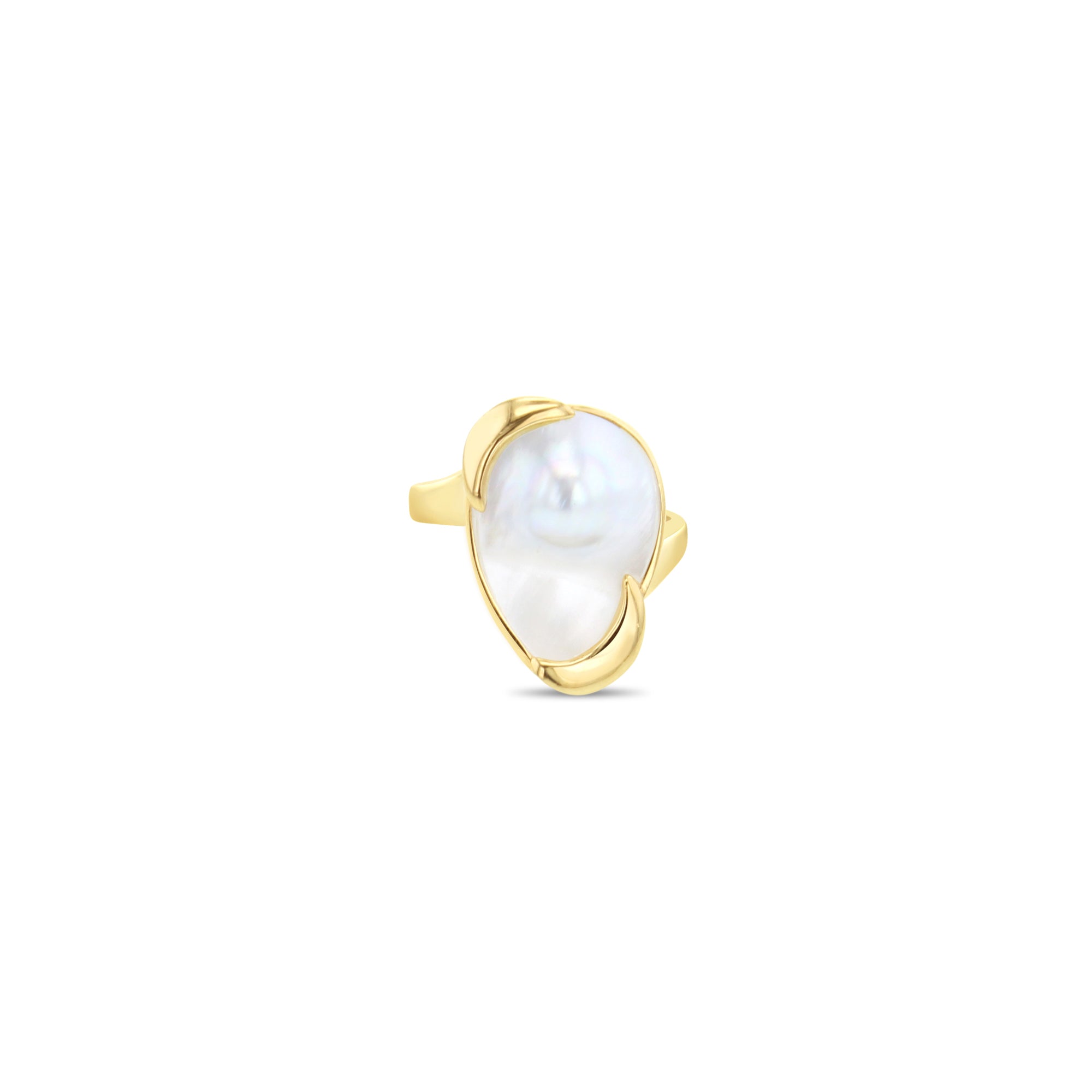 14K Yellow Gold Mother of Pearl Ring for Women - Elegant Jewelry Gift for Birthday, Anniversary & Special Occasions