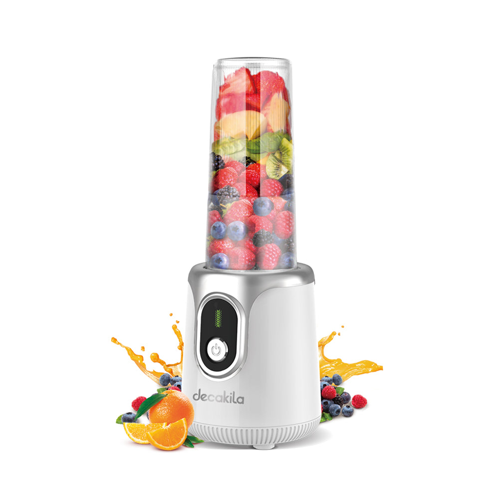 Decakila KMJB022W Cordless Stand Blender - Powerful 300W Motor, 32oz Glass Jar, Rechargeable Battery - Perfect for Smoothies, Protein Shakes & Meal Prep in Kitchen, Office or Gym