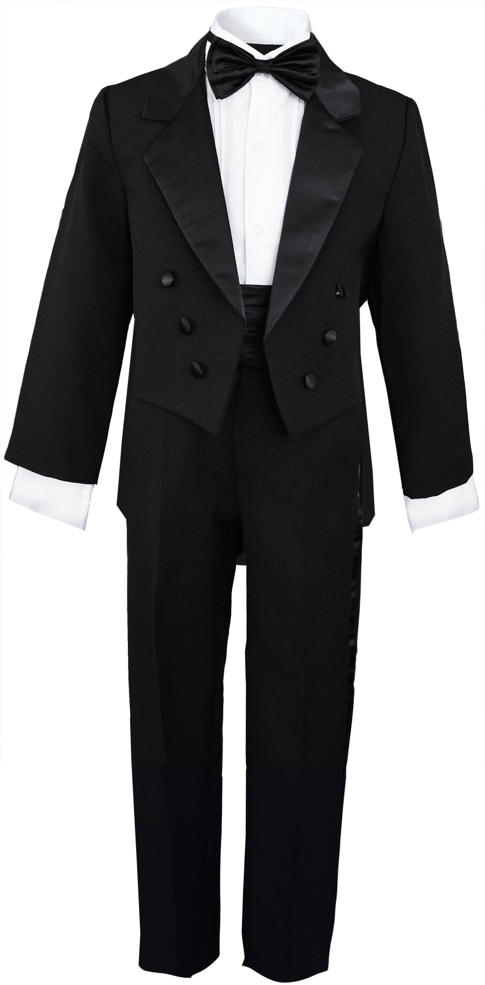 Little Boys Black Tuxedo with Tail - Formal Wear for Weddings & Parties (2T)