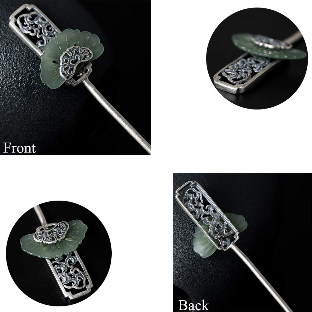 Handmade Vintage Silver Hair Sticks for Women - Retro Hairpins with Gift Box - Perfect for Weddings, Parties & Everyday Hairstyling