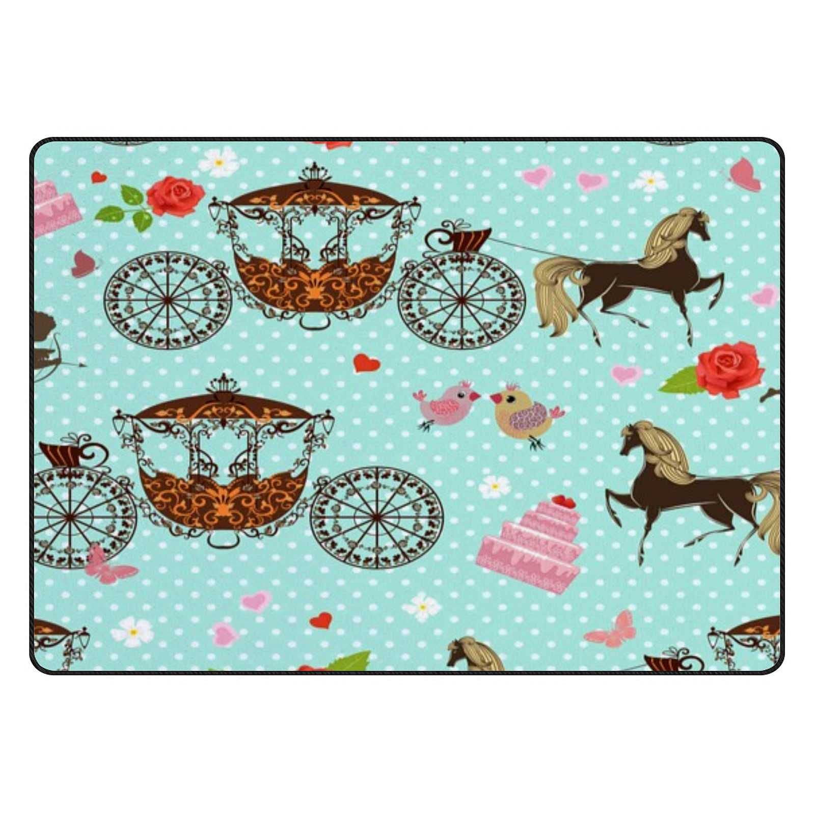Non-Slip Soft Absorbent Bath Mat - Microfiber Bathroom Rug with Cute Horse Design, 31x20 Inch, Washable Shower Mat for Bathroom, Entryway & Standing Comfort - Perfect for Kids' Rooms, Guest Bathrooms & Spa-Like Showers