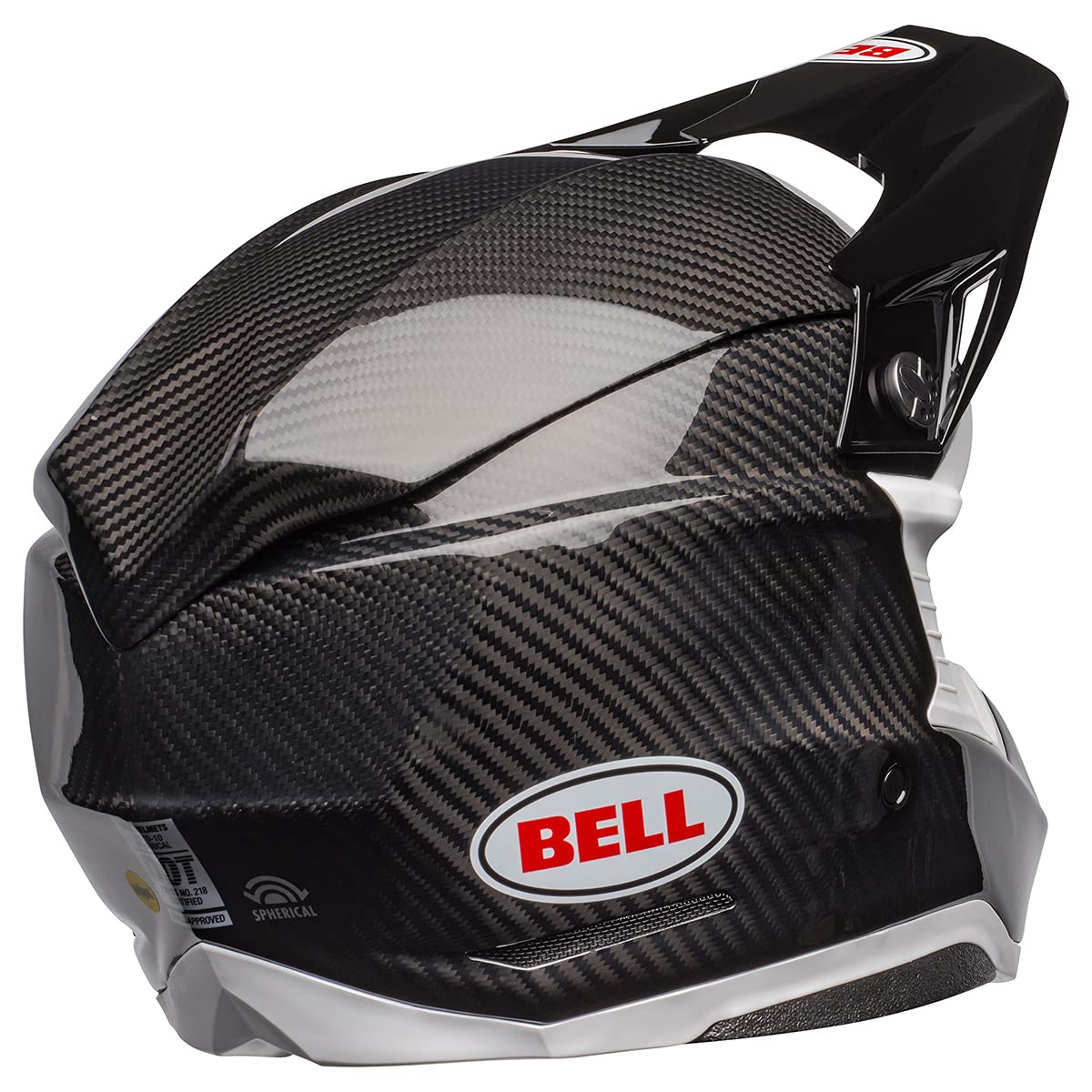 BELL Moto-10 Spherical MIPS Motorcycle Helmet - Gloss Black/White - Small - Lightweight & Durable for Street Riding & Racing - DOT & ECE Certified Safety Gear