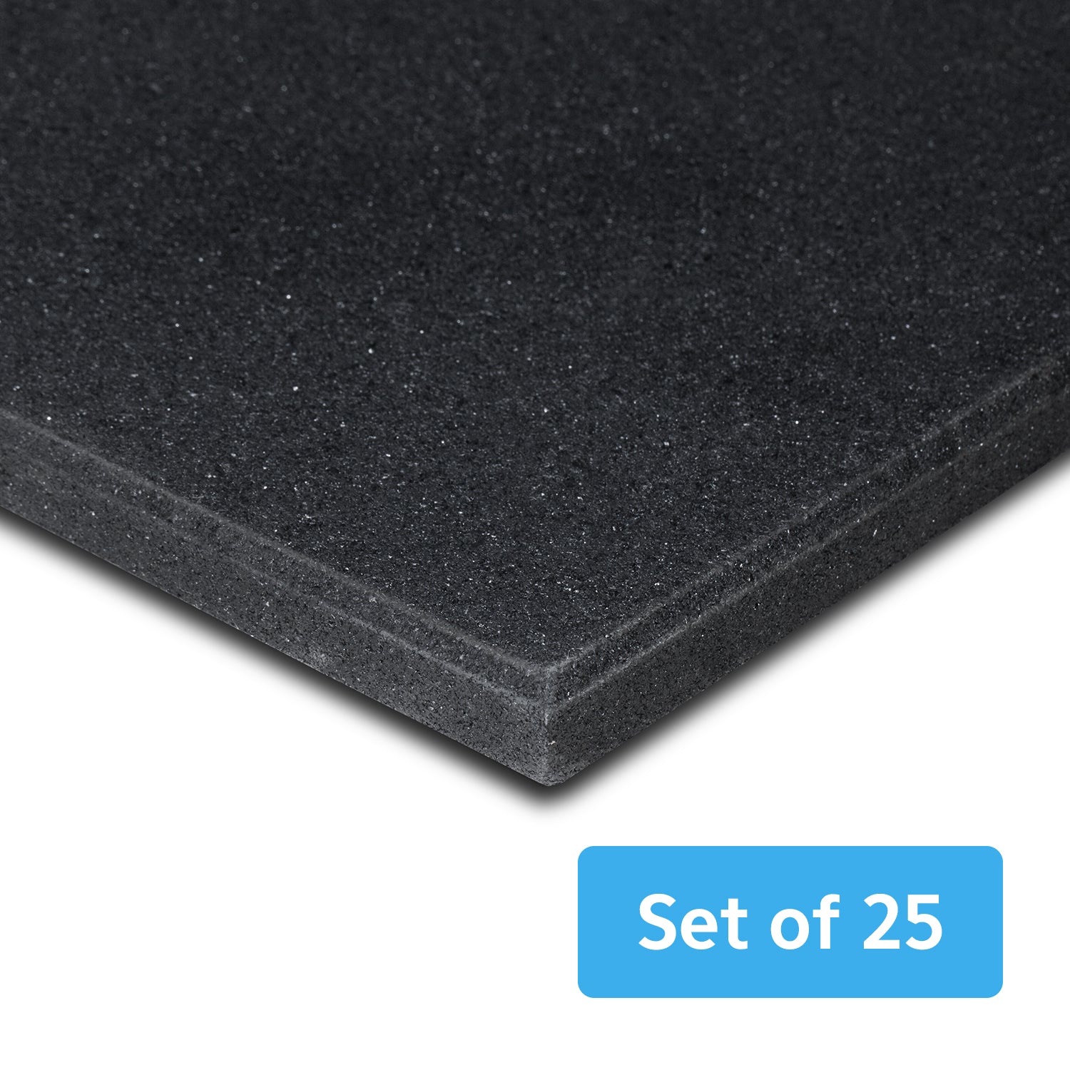 CORTEX 15mm Thick Commercial Grade Rubber Gym Floor Tiles - 1m x 1m Interlocking Exercise Mats (25-Pack) for Home Gym, Weight Room & Fitness Studio - High Impact Protection & Noise Reduction
