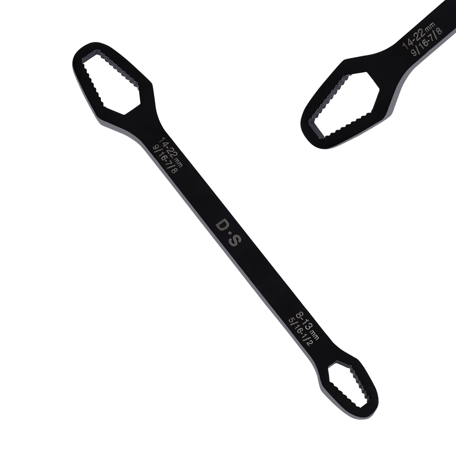 Double-Ended Adjustable Wrench Set - 5/16 to 7/8 Inch Universal Self-Tightening Spanner with Torx Key for Screws & Nuts (Black) - Perfect for Automotive Repairs, Plumbing, and DIY Home Maintenance