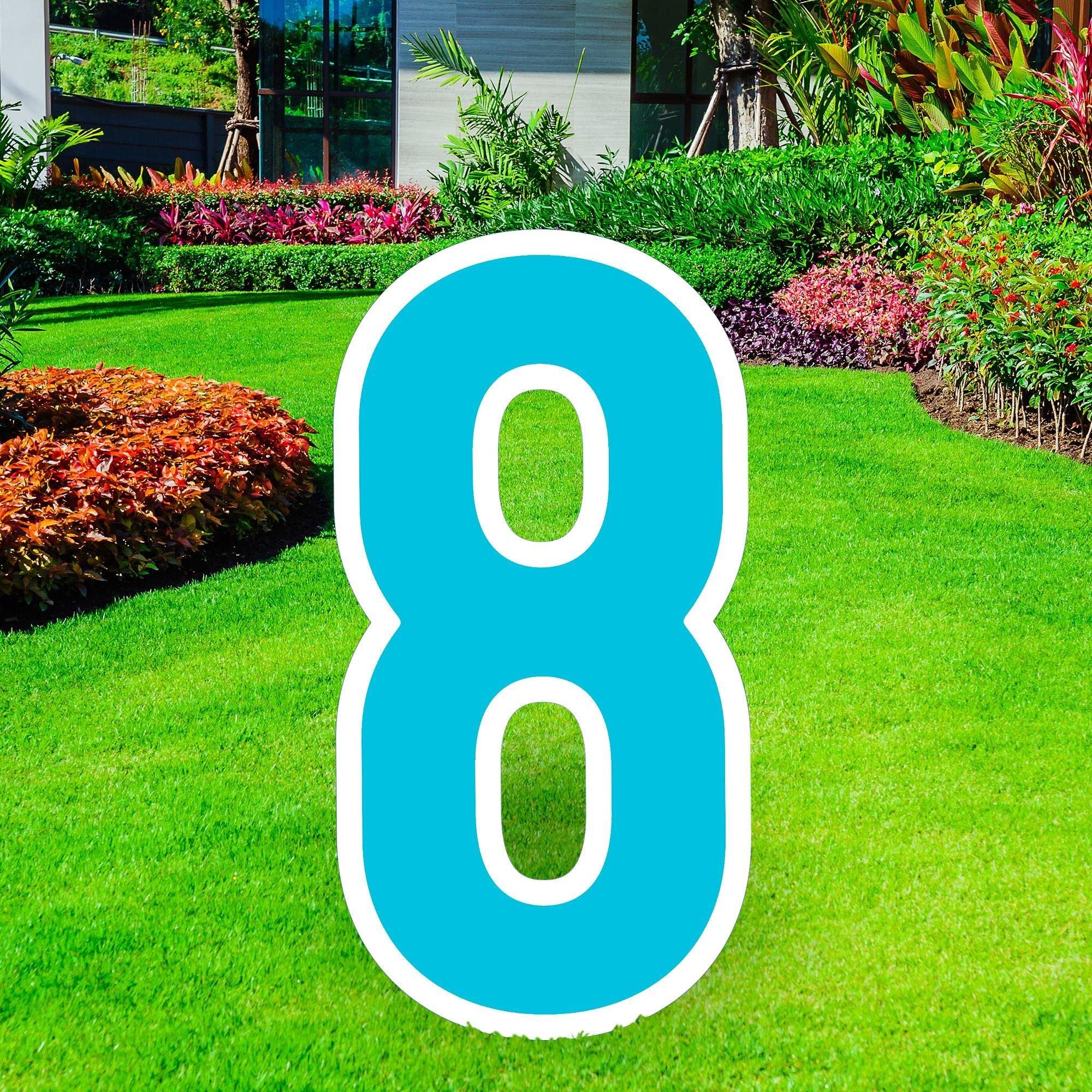 Giant Caribbean Blue Corrugated Plastic Number 6 Yard Sign - 30 Inch Personalized Party Decorations for Birthdays, Graduations & Outdoor Events