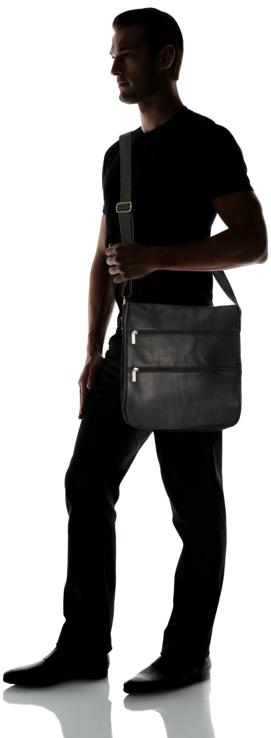David King & Co. Premium Laptop Messenger Bag for Men & Women - 15.6 Inch Business Work Bag with 2 Secure Zip Pockets - Water Resistant Black Briefcase - Perfect for Office, Travel & Commuting