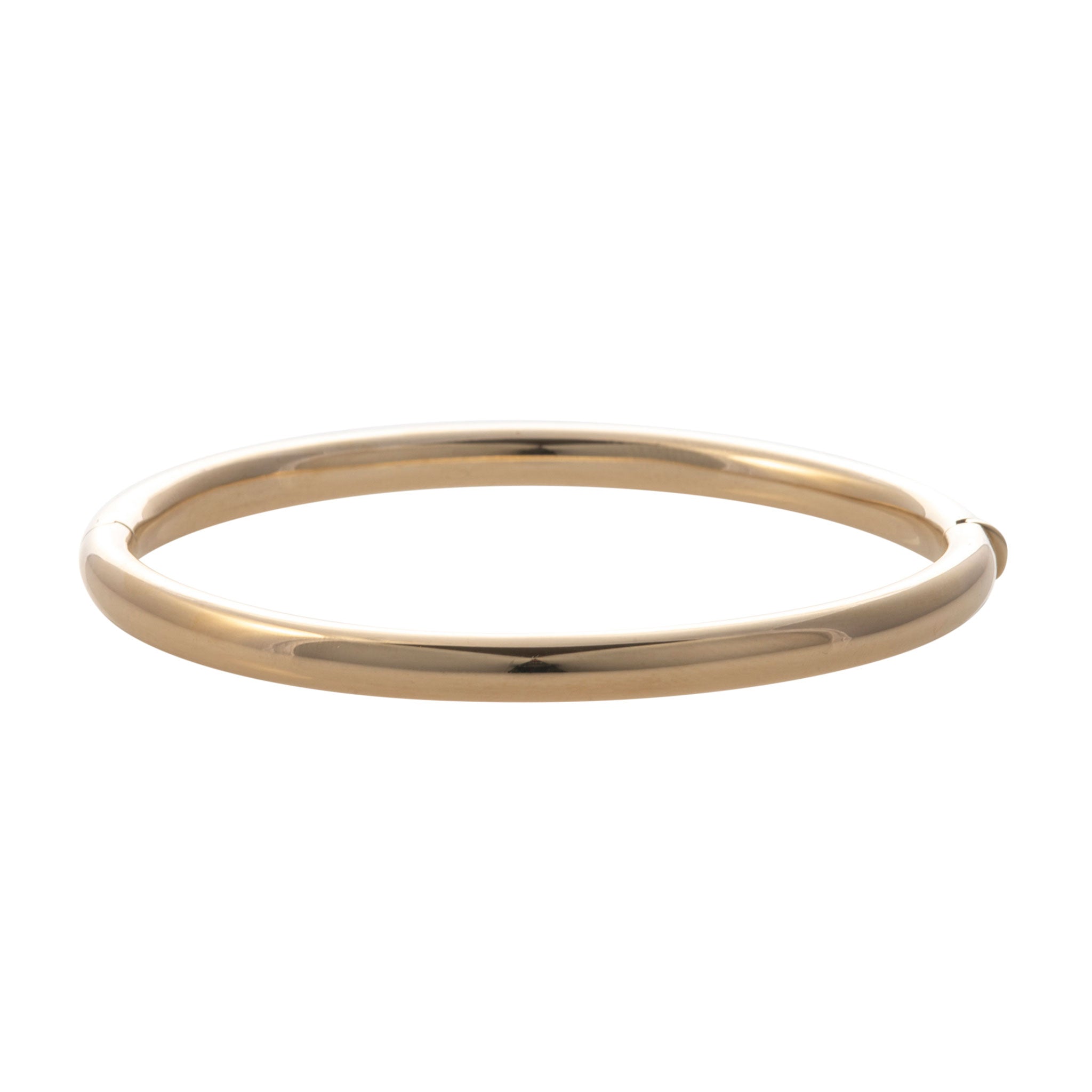 14K Yellow Gold Italian Round Bangle Bracelet for Women - Elegant & Dainty Jewelry Gift for Birthday, Anniversary & Special Occasions