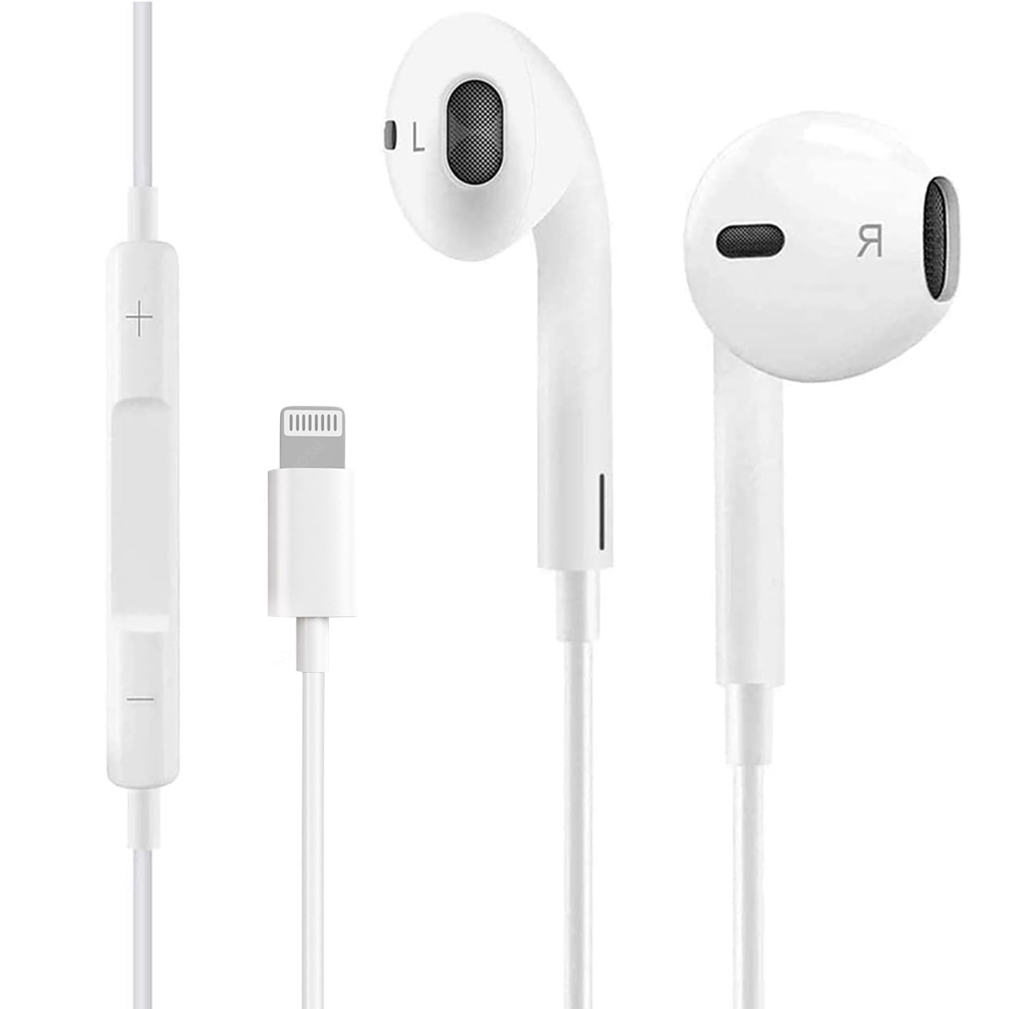 Apple MFi Certified Lightning In-Ear Headphones for iPhone 14/13/12/11/X/8/7 - HiFi Stereo Sound with Mic & Volume Control - Perfect for Gym, Commuting & Gaming