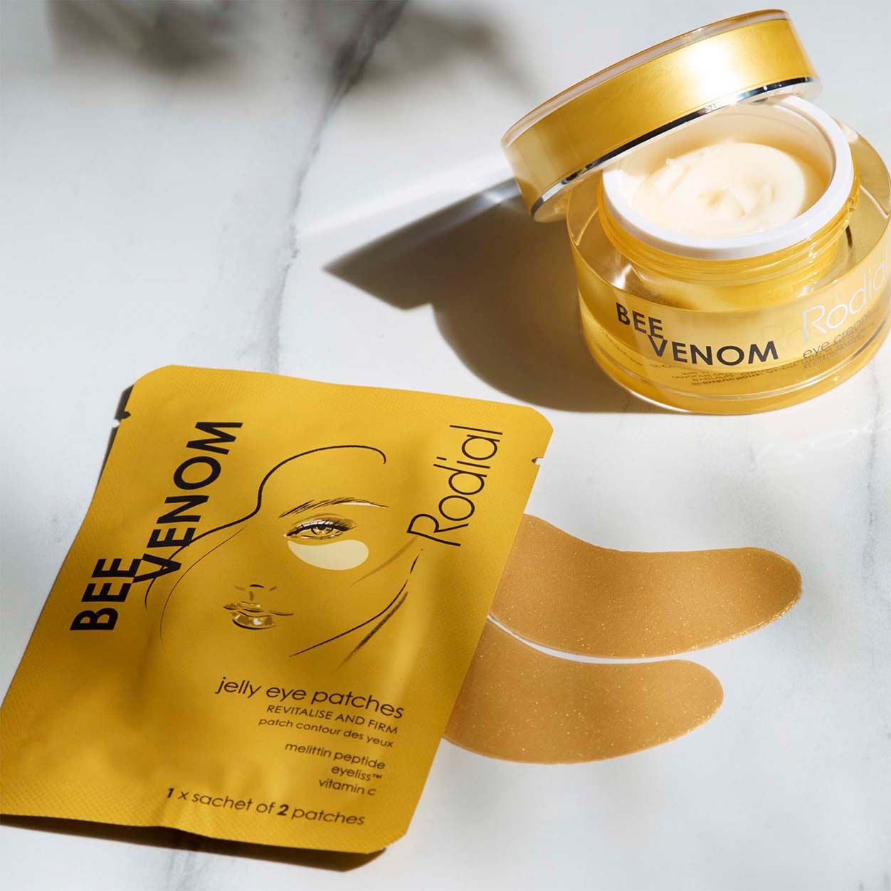 Bee Venom Jelly Eye Patches for Dark Circles & Puffiness - Soothing Under Eye Gel Mask for Wrinkles & Fine Lines - Perfect for Skincare Routine & Travel