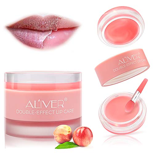 **DOUBLE-EFFECT Collagen Peptide Lip Sleep Mask & Plumper – Overnight Moisturizing Lip Gloss for Fuller, Hydrated Lips – Perfect for Night Care & Dry Lips**