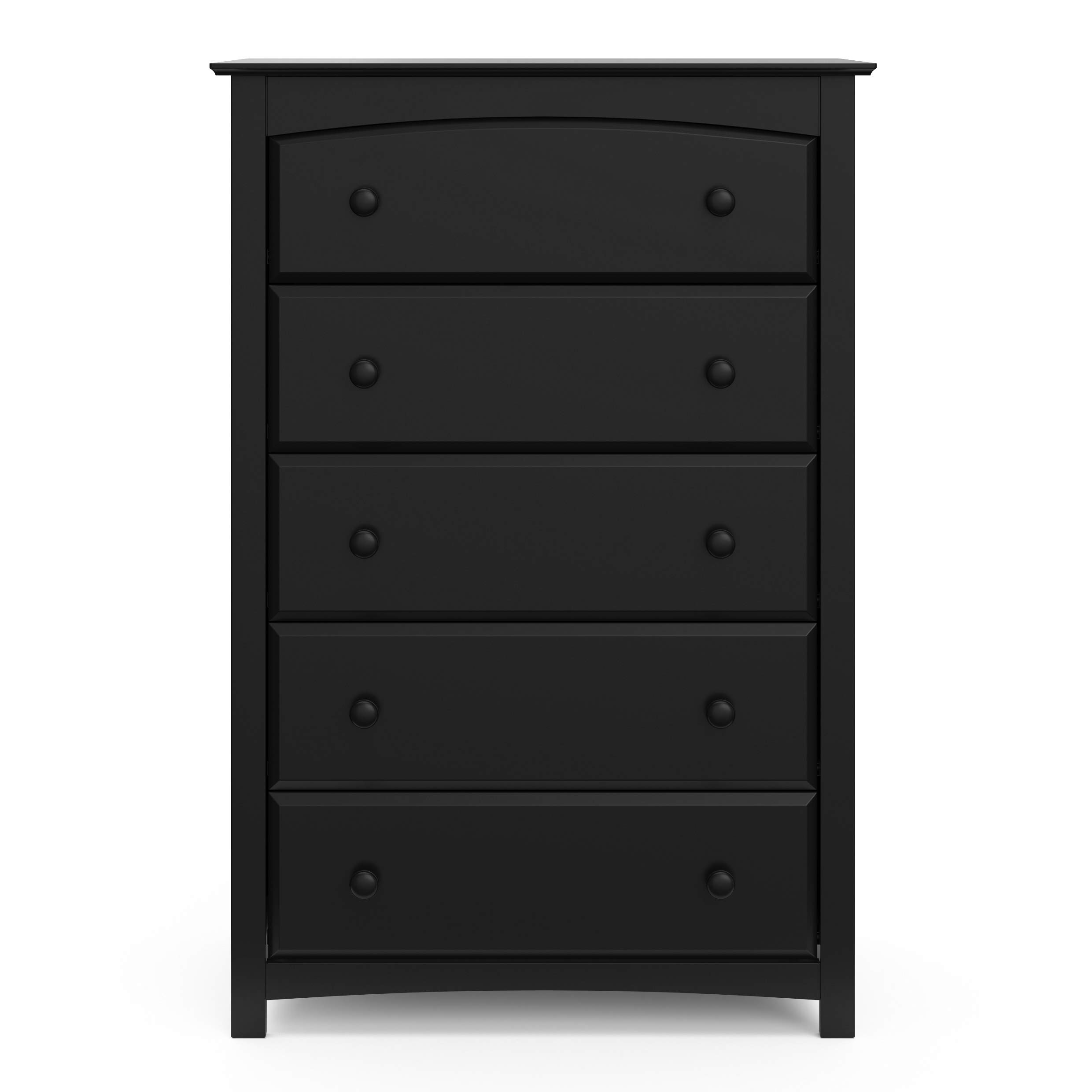 Storkcraft Kenton 5-Drawer Kids Dresser in Black - GREENGUARD Gold Certified, Sturdy Wooden Chest with Safety Interlocking Drawers for Nursery & Bedroom Organization