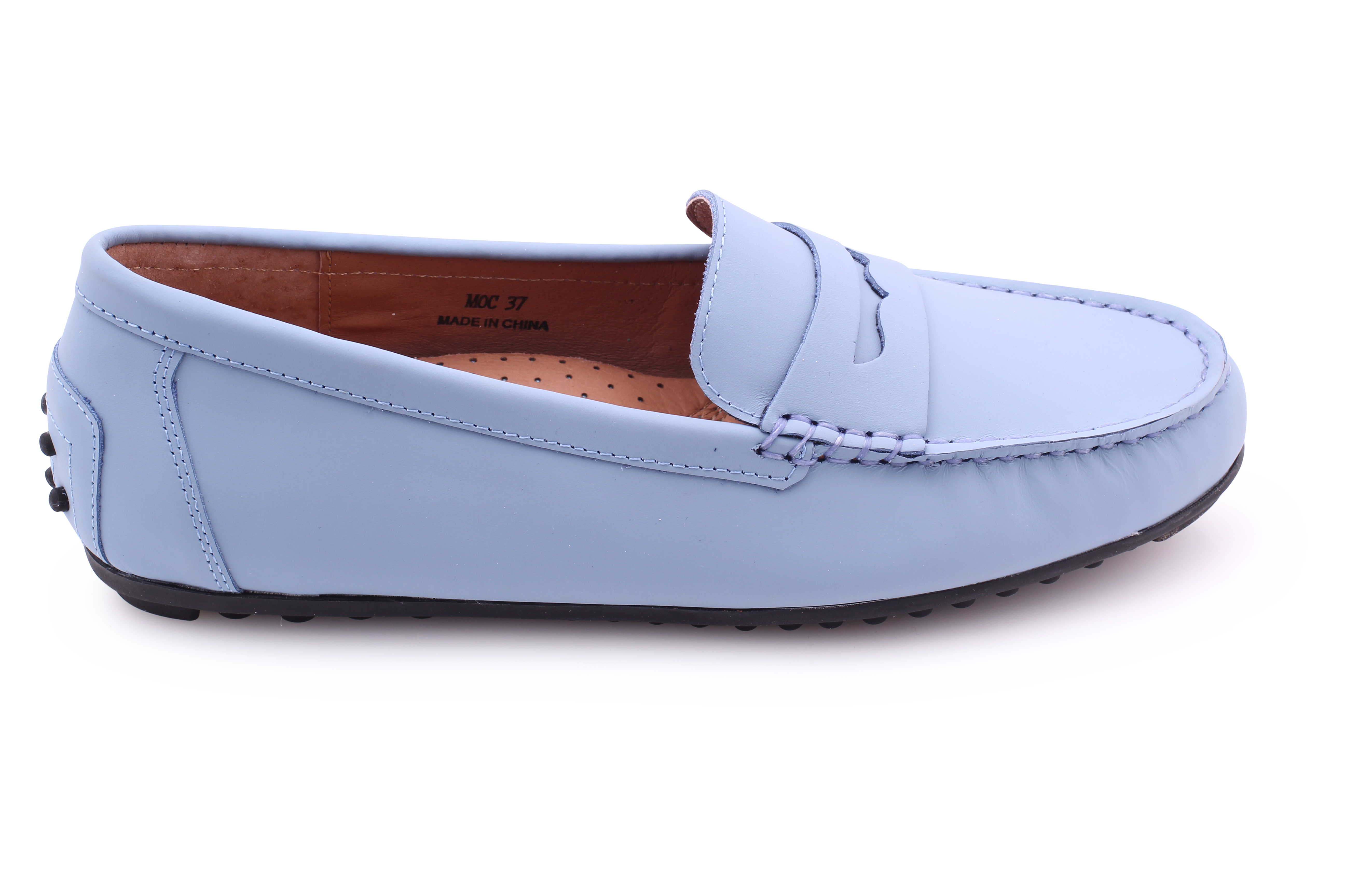 Light Blue Silk Leather