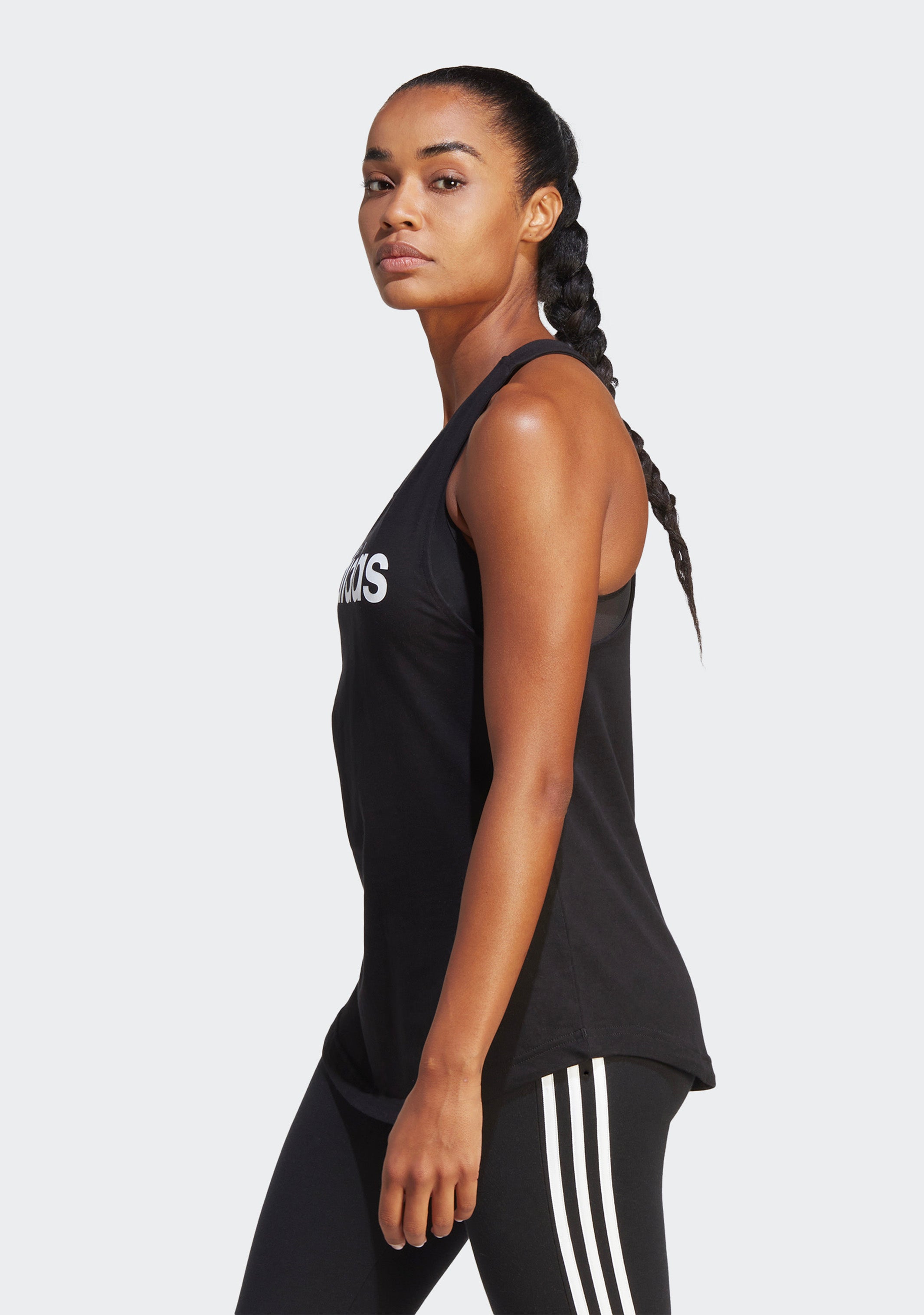 Adidas Women's Essentials Loose Fit Logo Tank Top - Breathable Workout Shirt for Running, Yoga & Gym - Comfortable Athletic Wear for Women