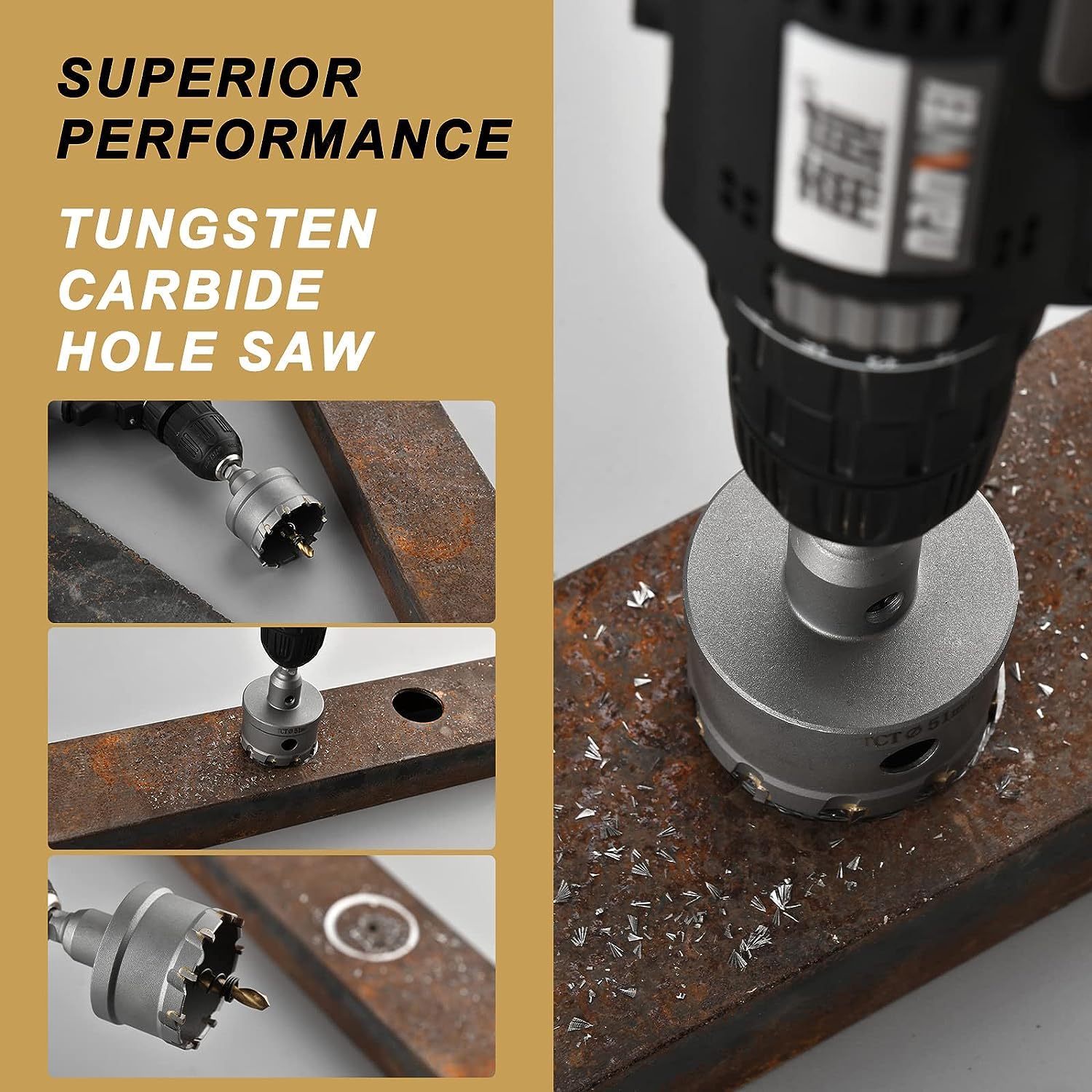 2 Inch TCT Hole Saw for Metal - 51mm Tipped Tooth Cutting Tool for Steel, Iron, Aluminum - Perfect for Plumbing, Electrical Work & DIY Projects