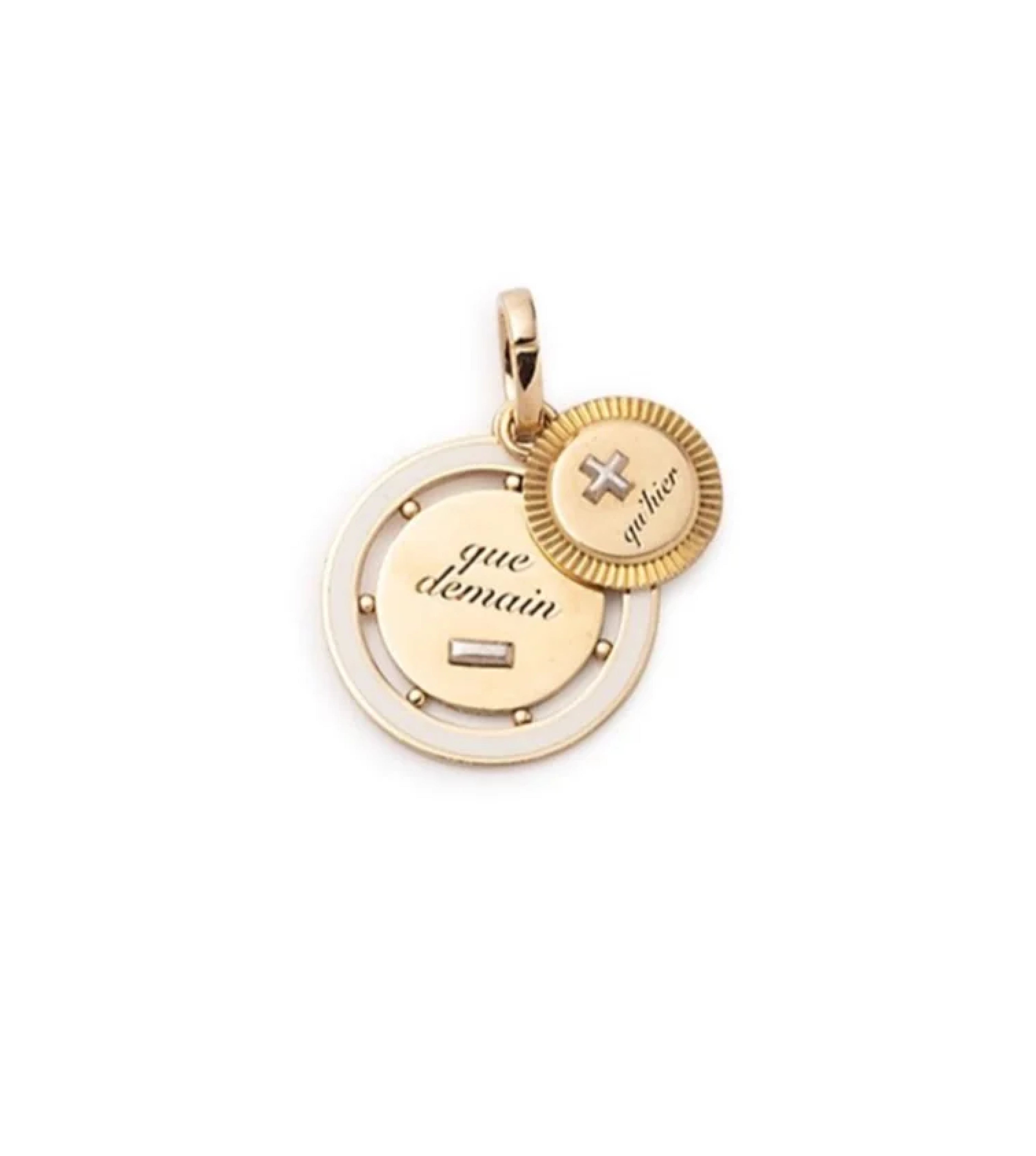 Ever Growing Love Vivacity: Couple Medallion Cream Necklace with Detachable Link – Perfect for Anniversaries, Valentine's Day & Romantic Gifts