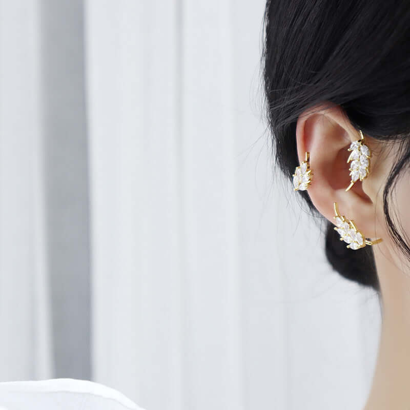 Leaf Vine Elf Clip Ear Wrap Ear Cuff - Boho Silver Elf Ear Cuff Jewelry for Women | Perfect for Cosplay, Fantasy Costumes, and Everyday Boho Fashion Accessories